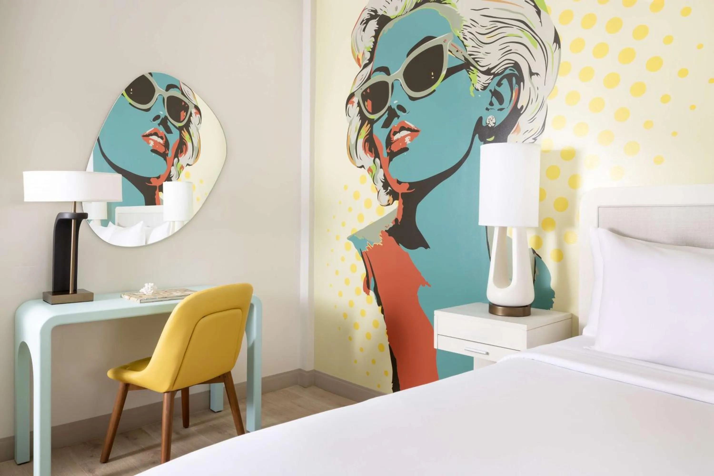 Bedroom, Bed in Hotel Continental Miami Beach, Tapestry Collection by Hilton