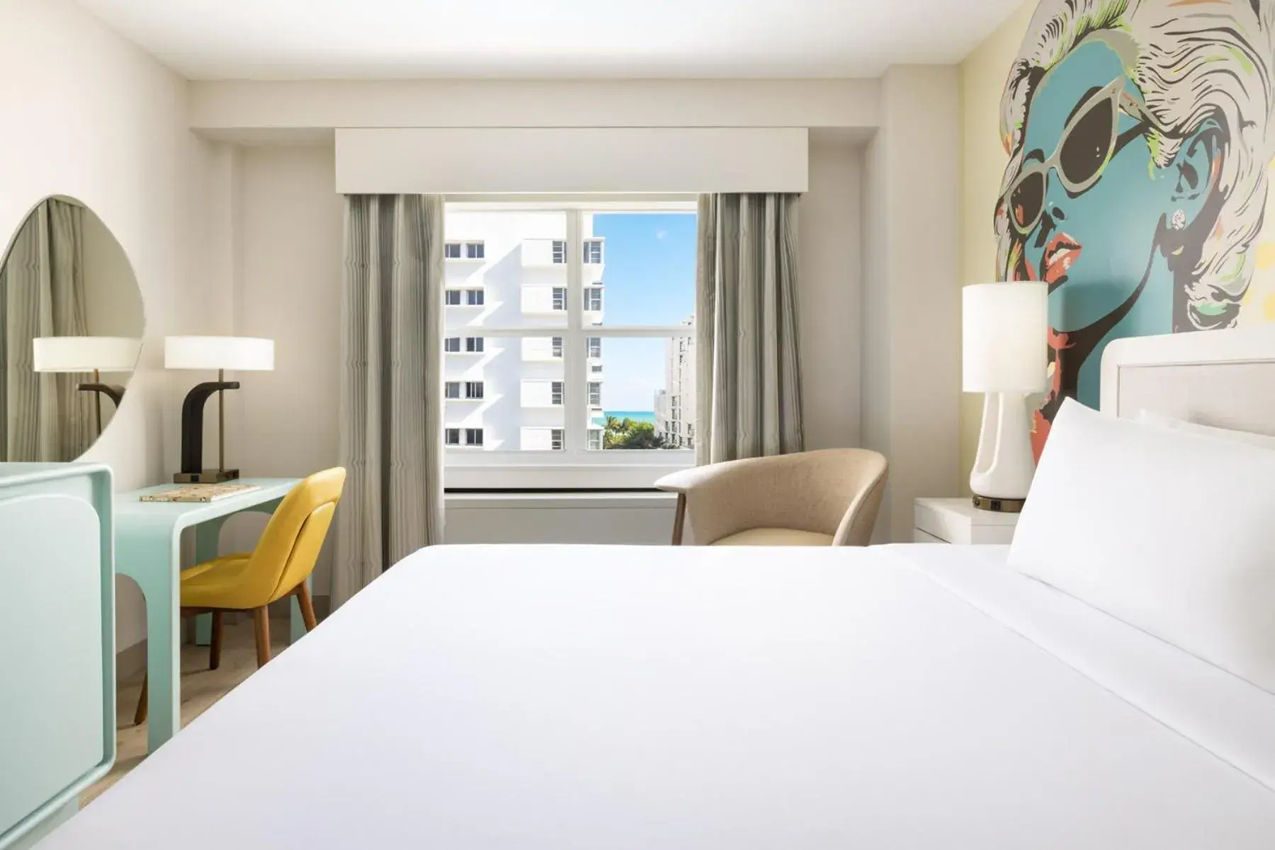 Bed in Hotel Continental Miami Beach, Tapestry Collection by Hilton Bed in Hotel Continental Miami Beach, Tapestry Collection by Hilton