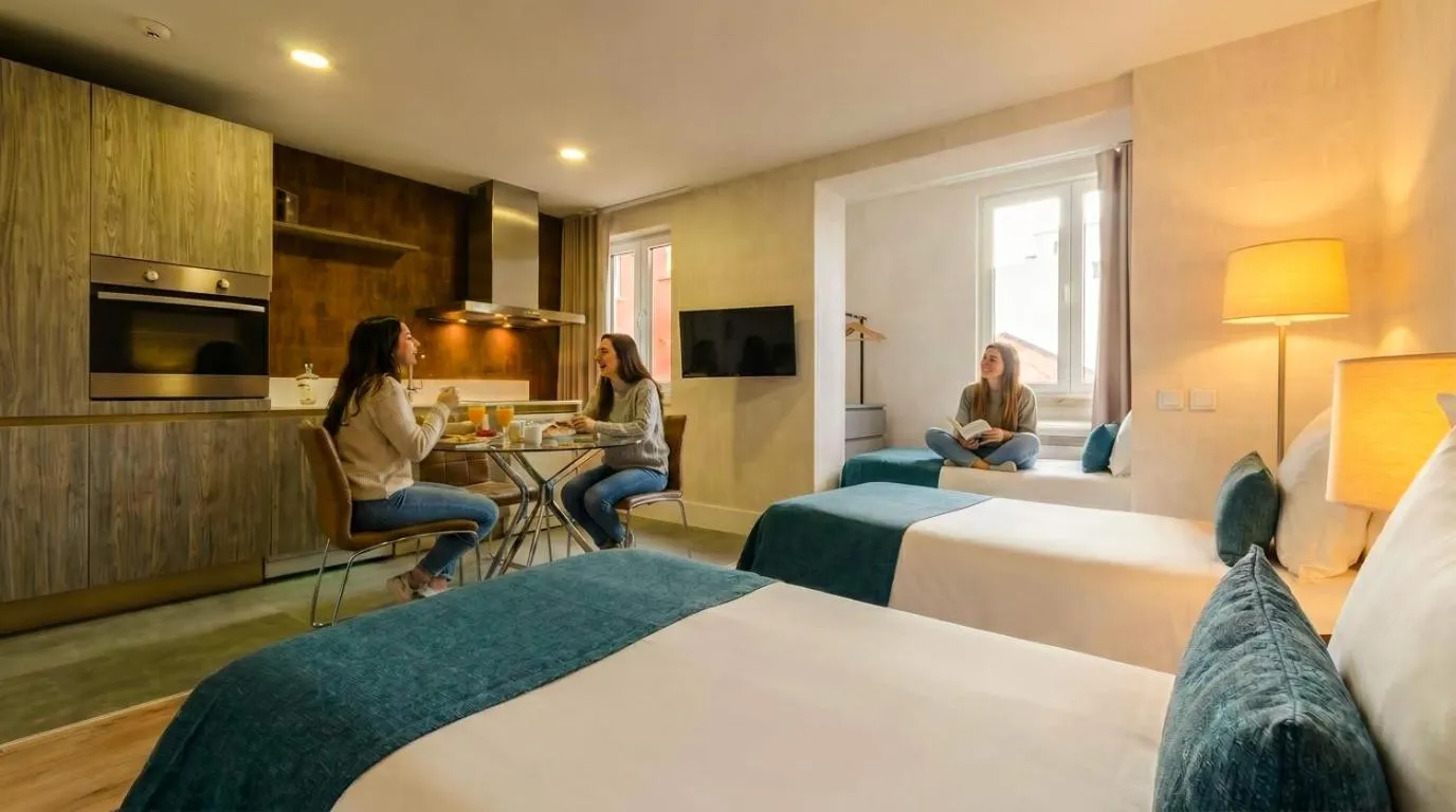 Bed in LX51 Studios & Suites by APT IIN - Lisbon Center