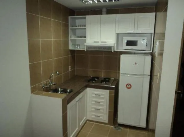 Kitchen or kitchenette in Los Sauces Apart Hotel