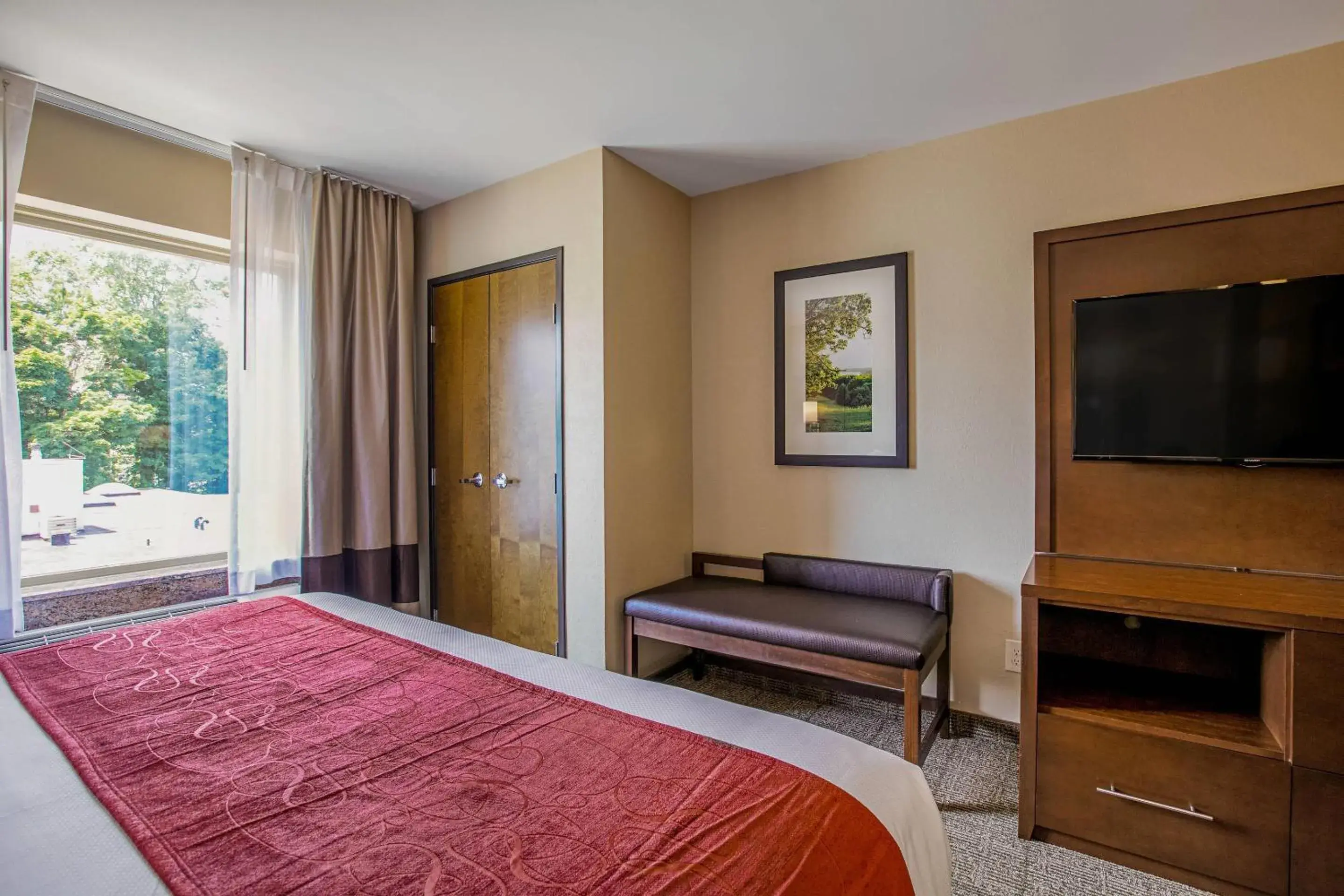 Bedroom, Bed in Comfort Suites Fishkill near Interstate 84 Bedroom, Bed in Comfort Suites Fishkill near Interstate 84