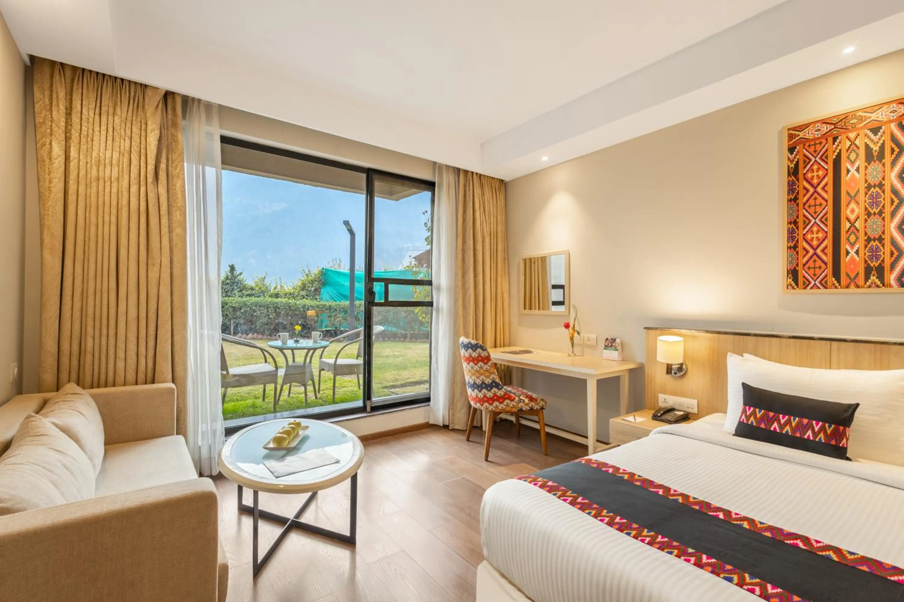 Seating area, Bed in Sterling Manali