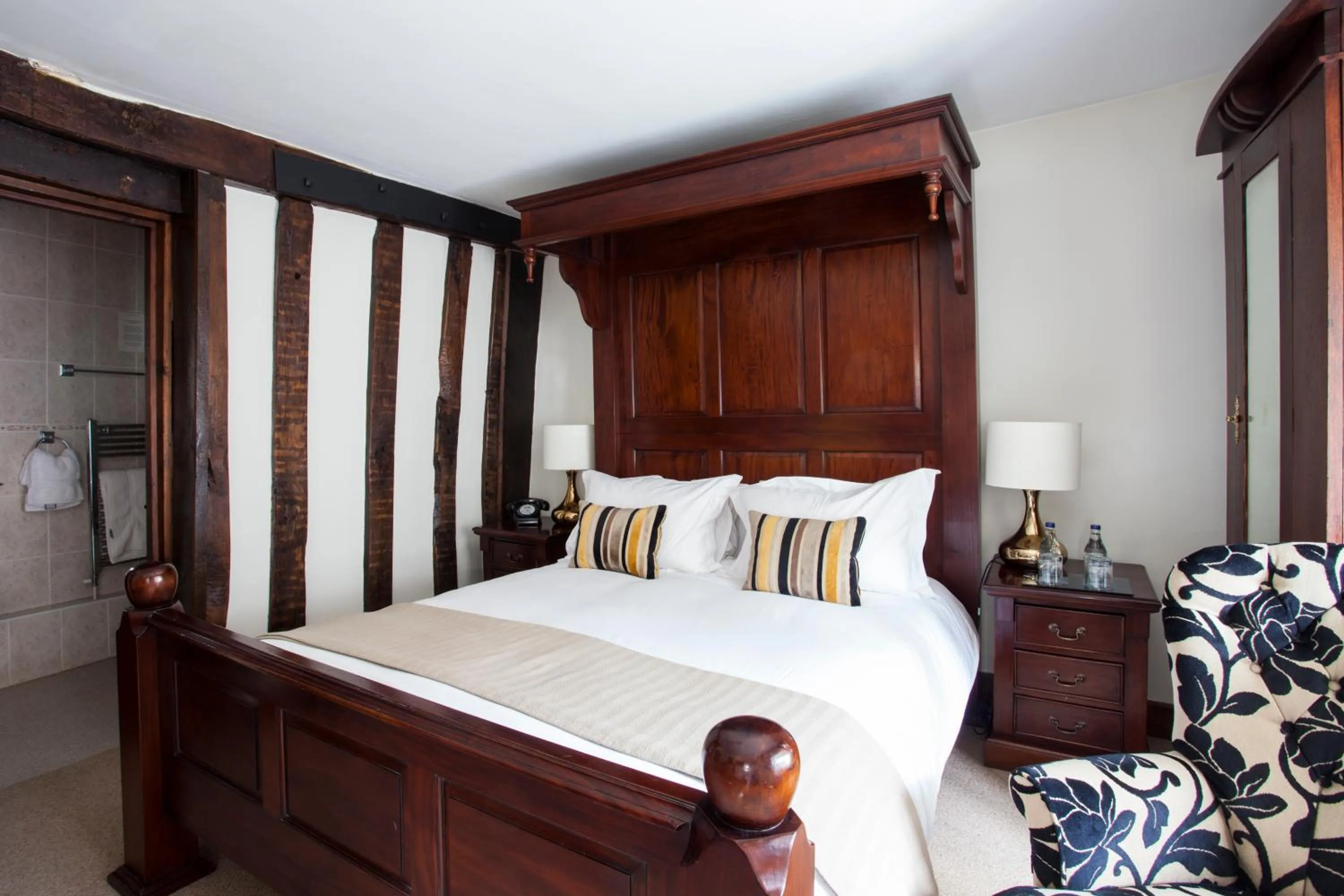 Bed in Tudor Farmhouse Hotel