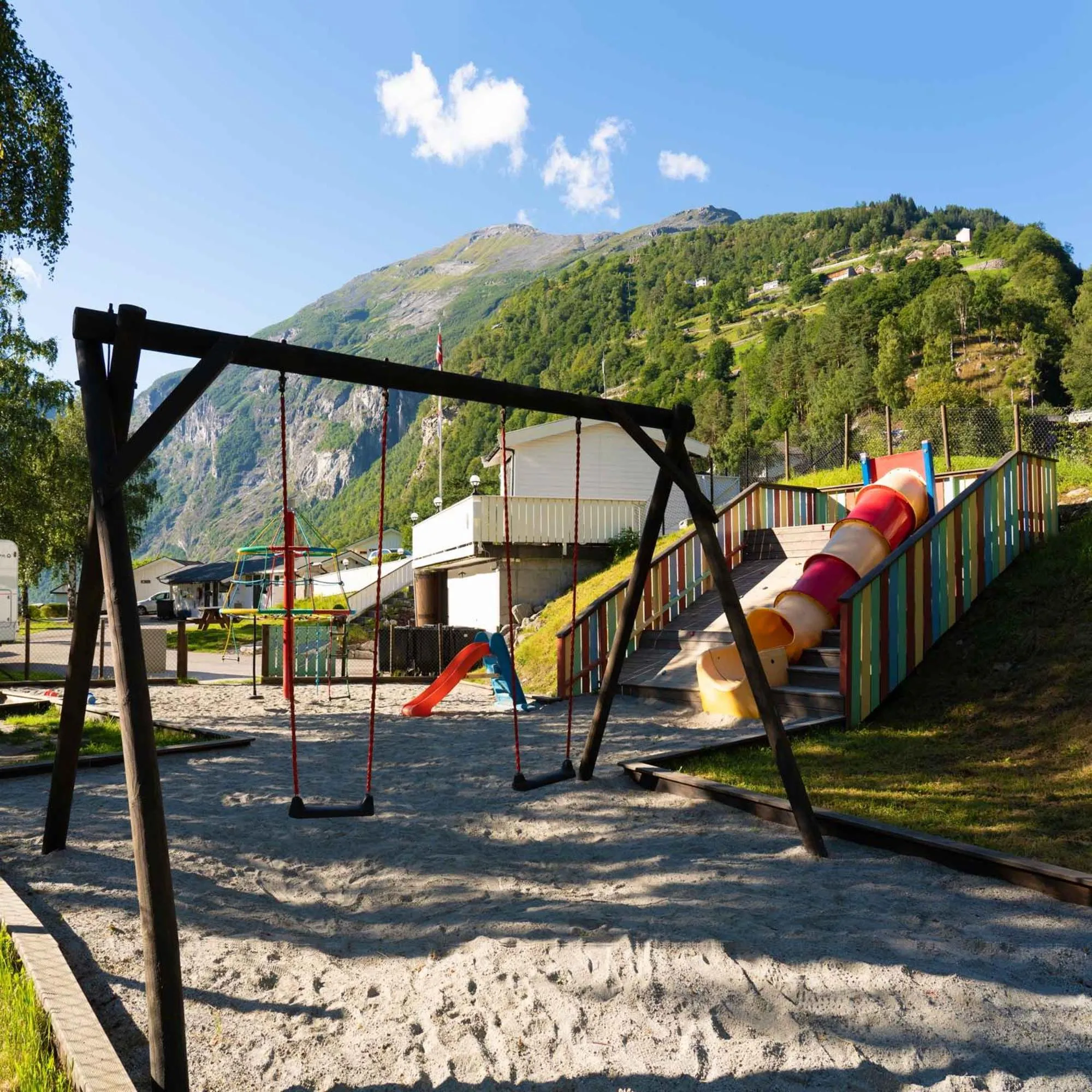 Children play ground in Geirangerfjorden Feriesenter