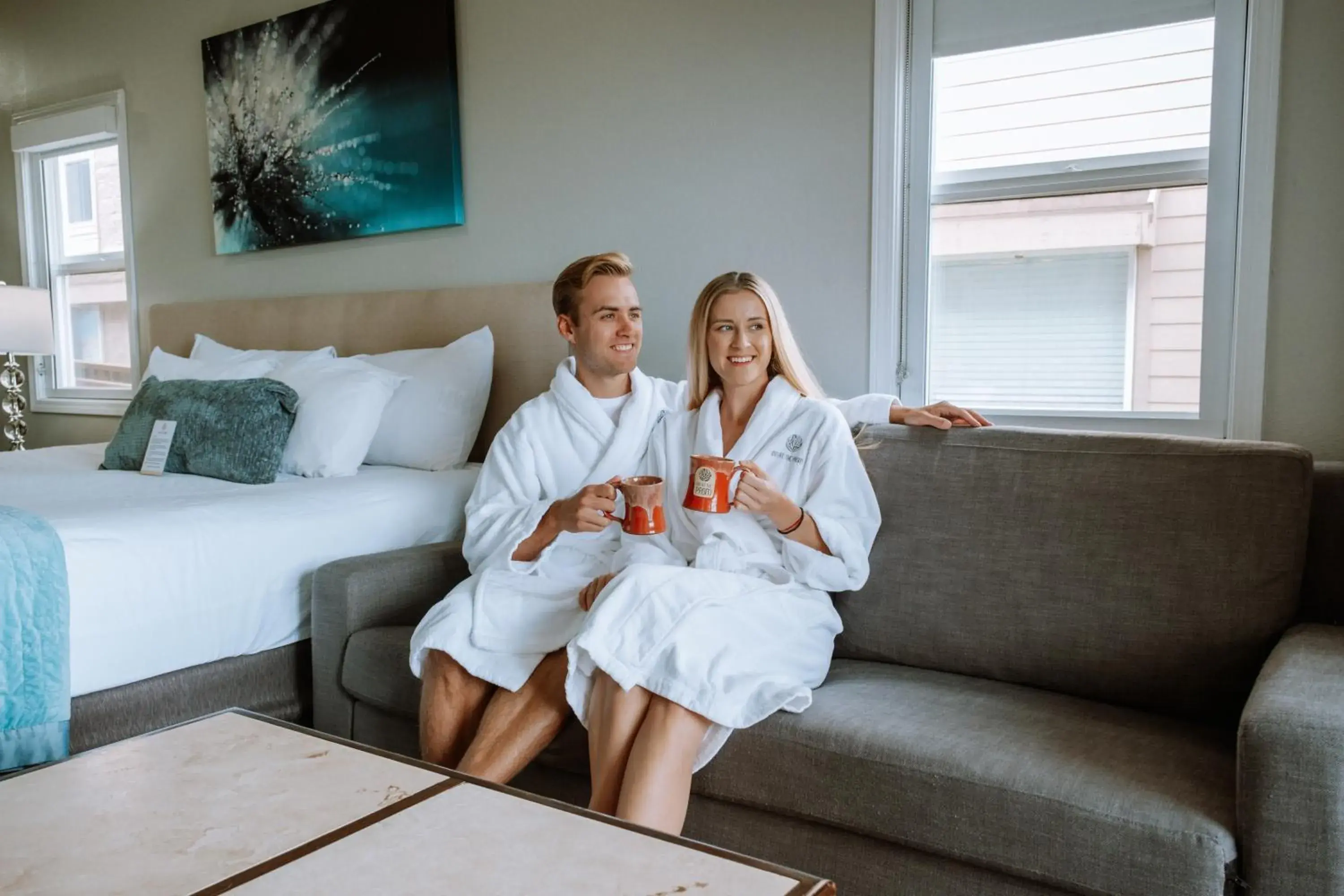 Seating area, Bed in Inn at the Prom Oceanfront Seating area, Bed in Inn at the Prom Oceanfront