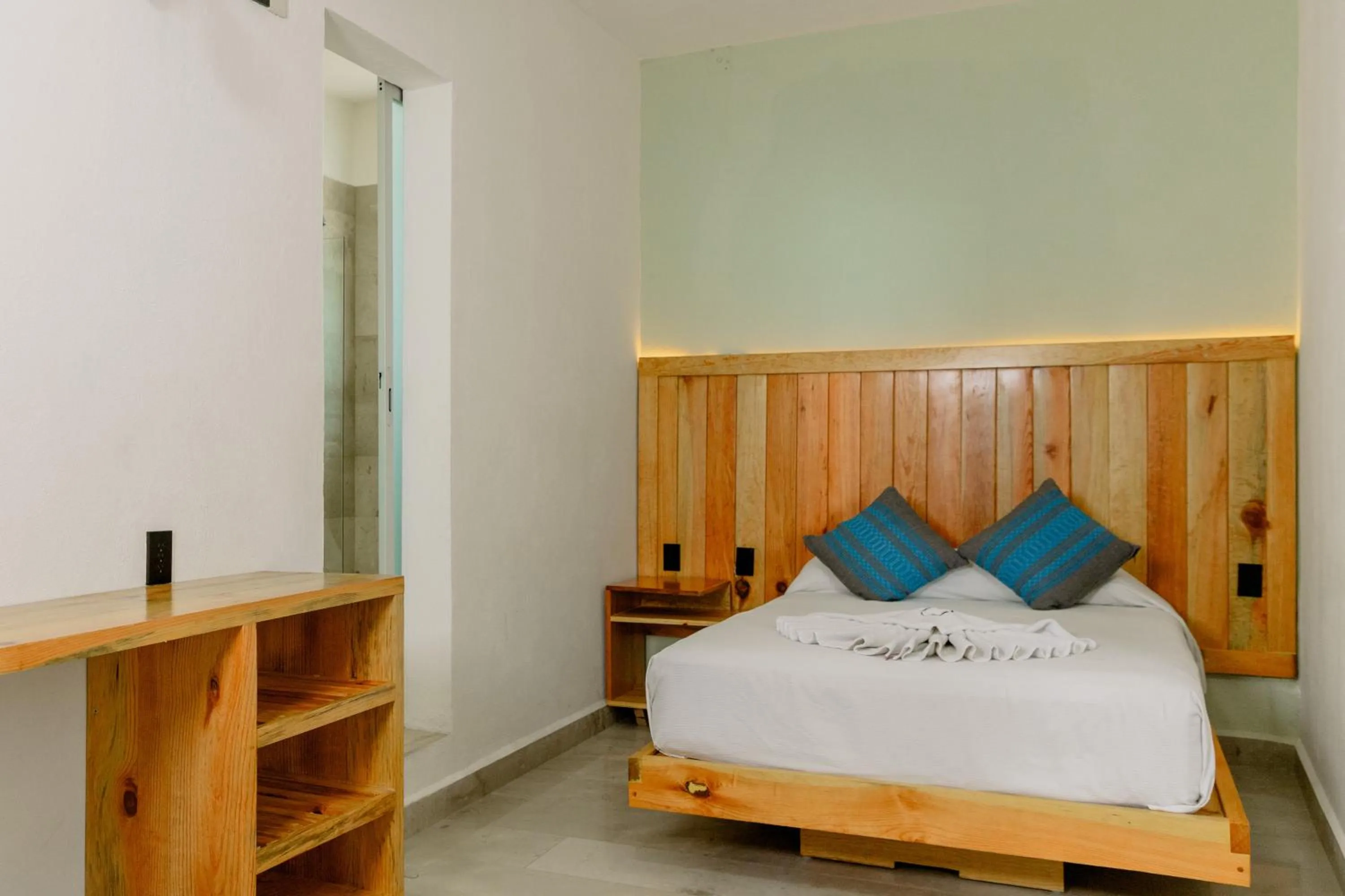 Bedroom, Bed in Bungalows Zicatela