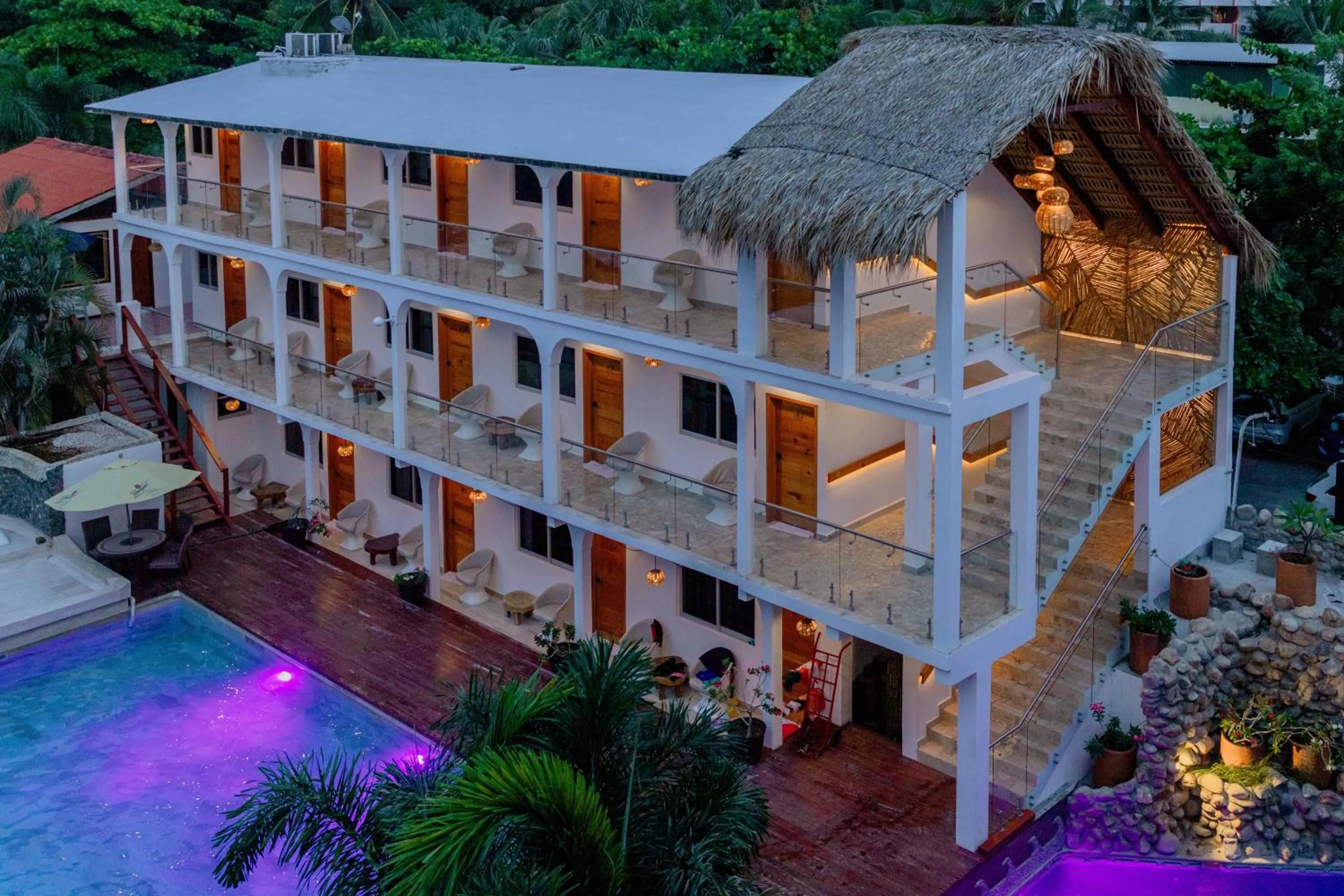 Pool view in Bungalows Zicatela
