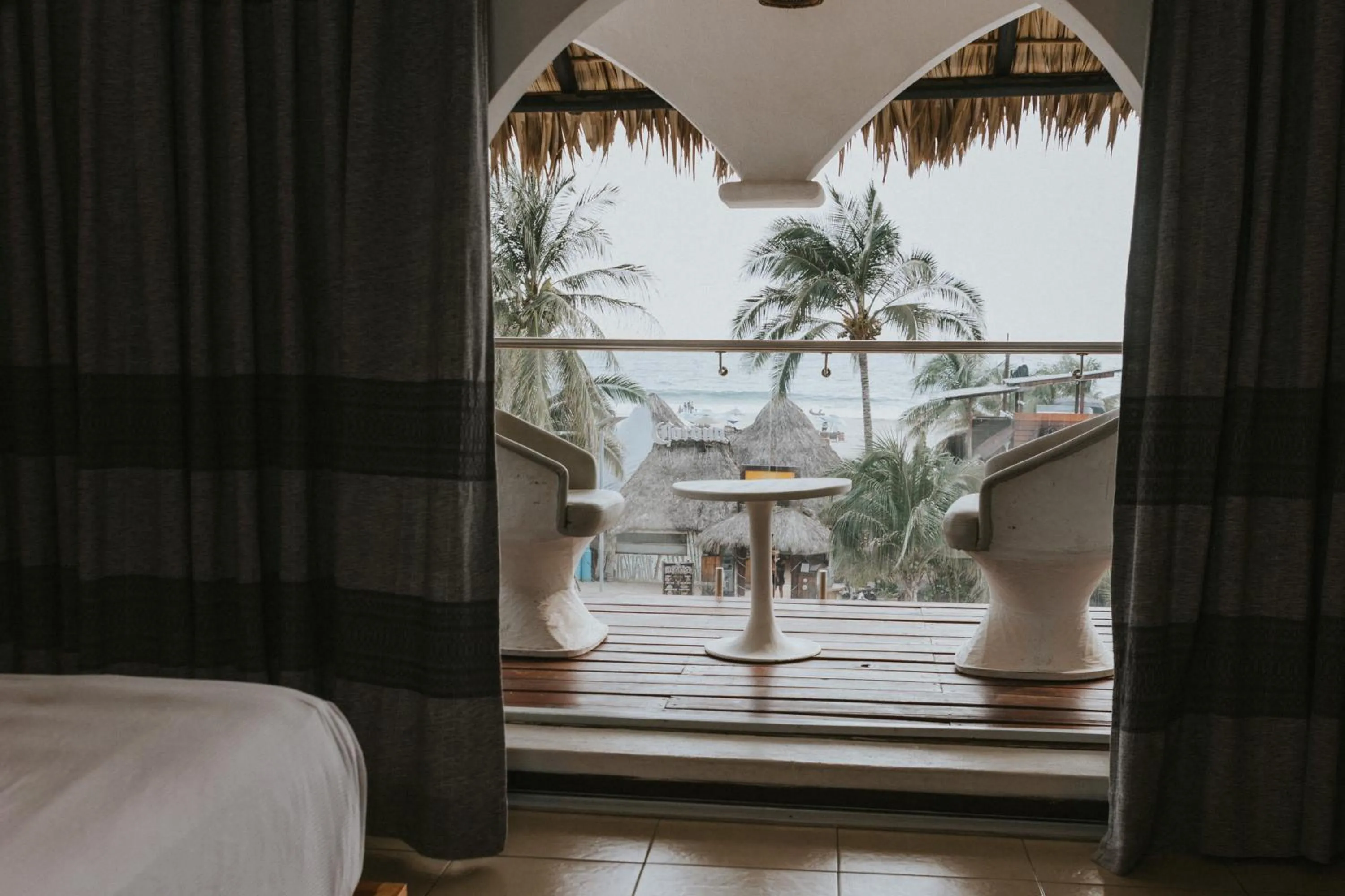 Balcony/Terrace, Bed in Bungalows Zicatela