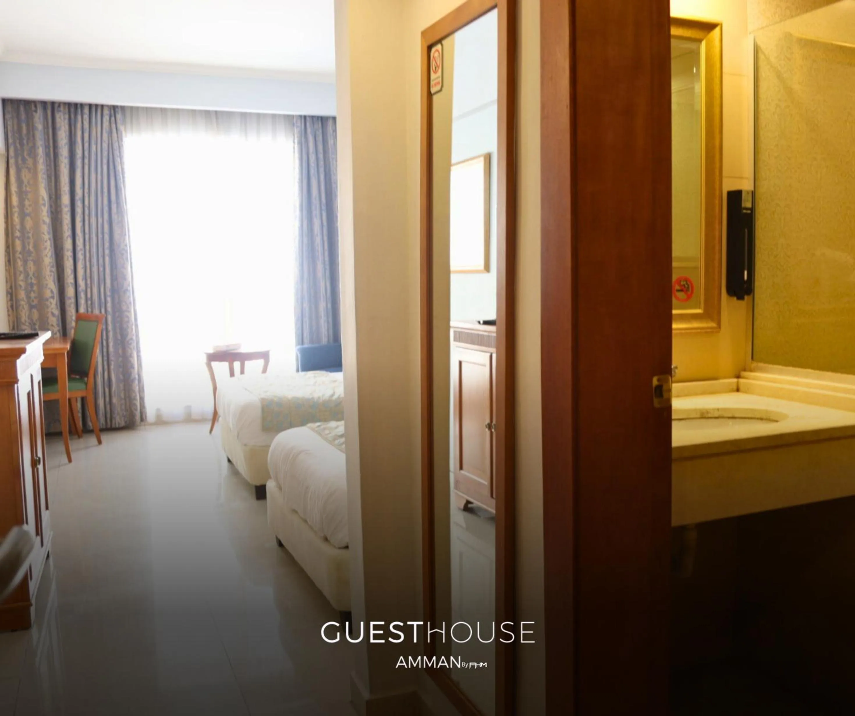 Bathroom, Bed in Guest House Hotel Amman by FHM