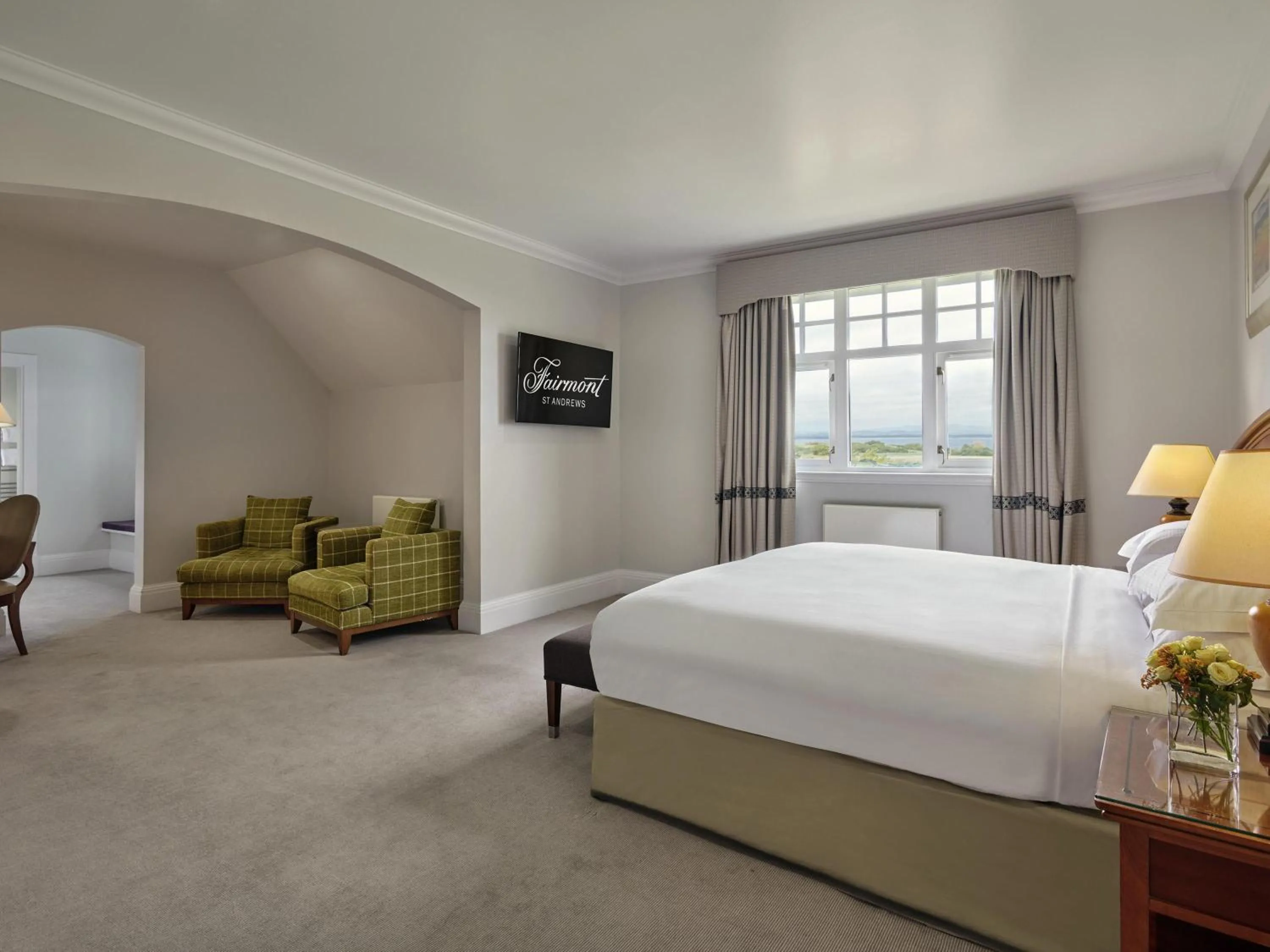 Photo of the whole room, Bed in Fairmont St Andrews, Scotland