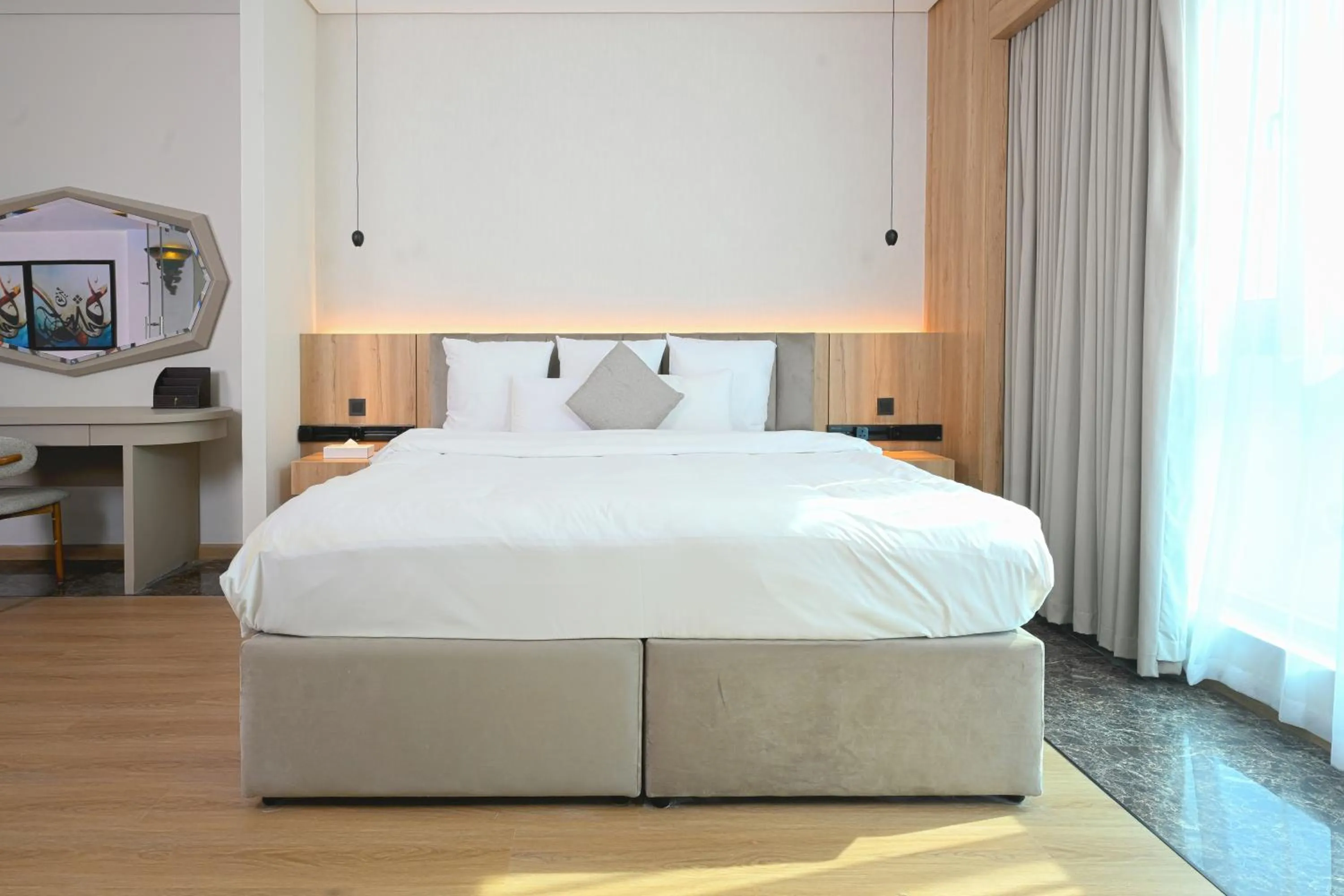 Bed in Nordic Palace and spa