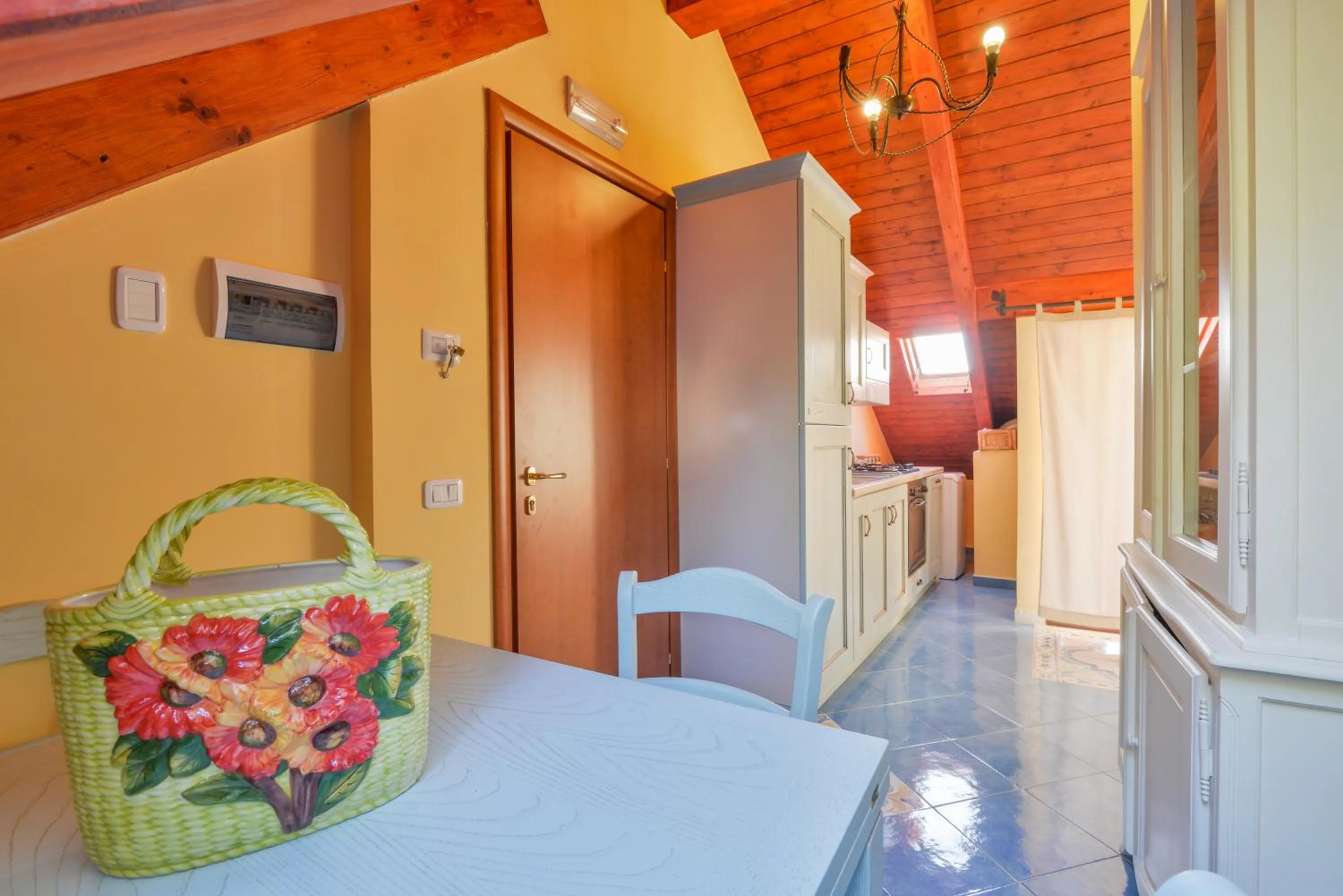 Dining area, Bed in Villa Elaia