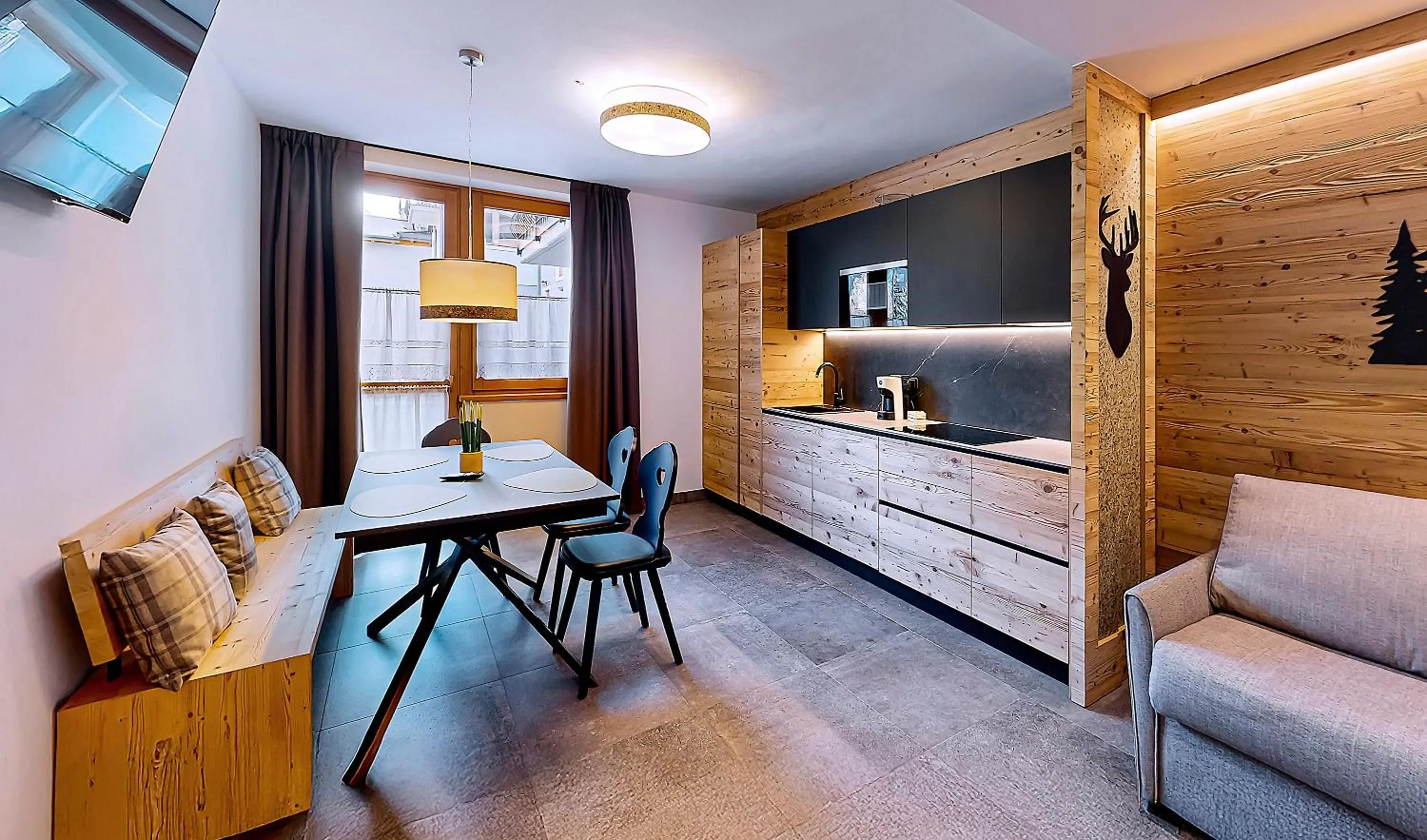 Kitchen or kitchenette, Bed in Hotel Negritella