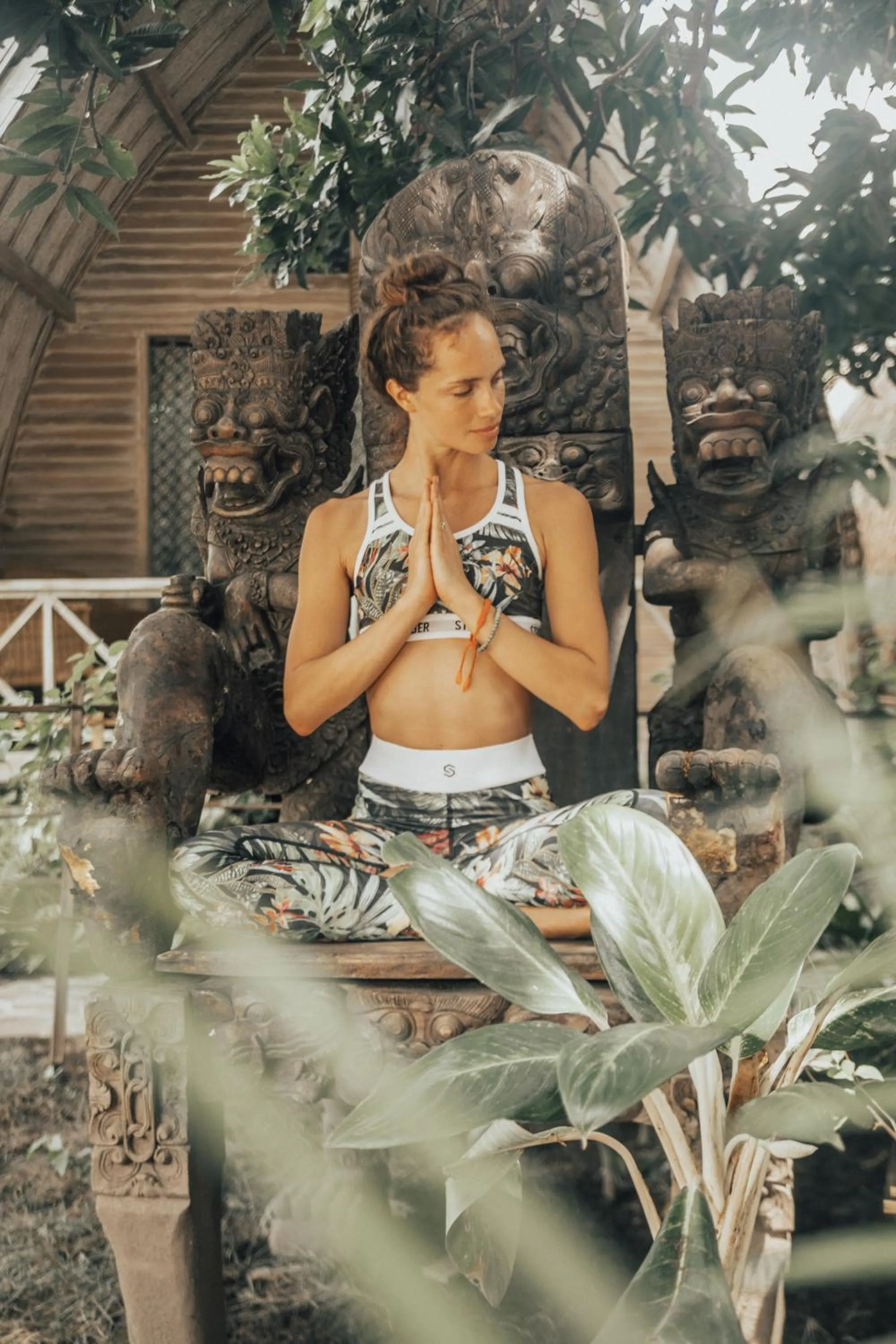 People in Flowers & Fire Yoga Garden