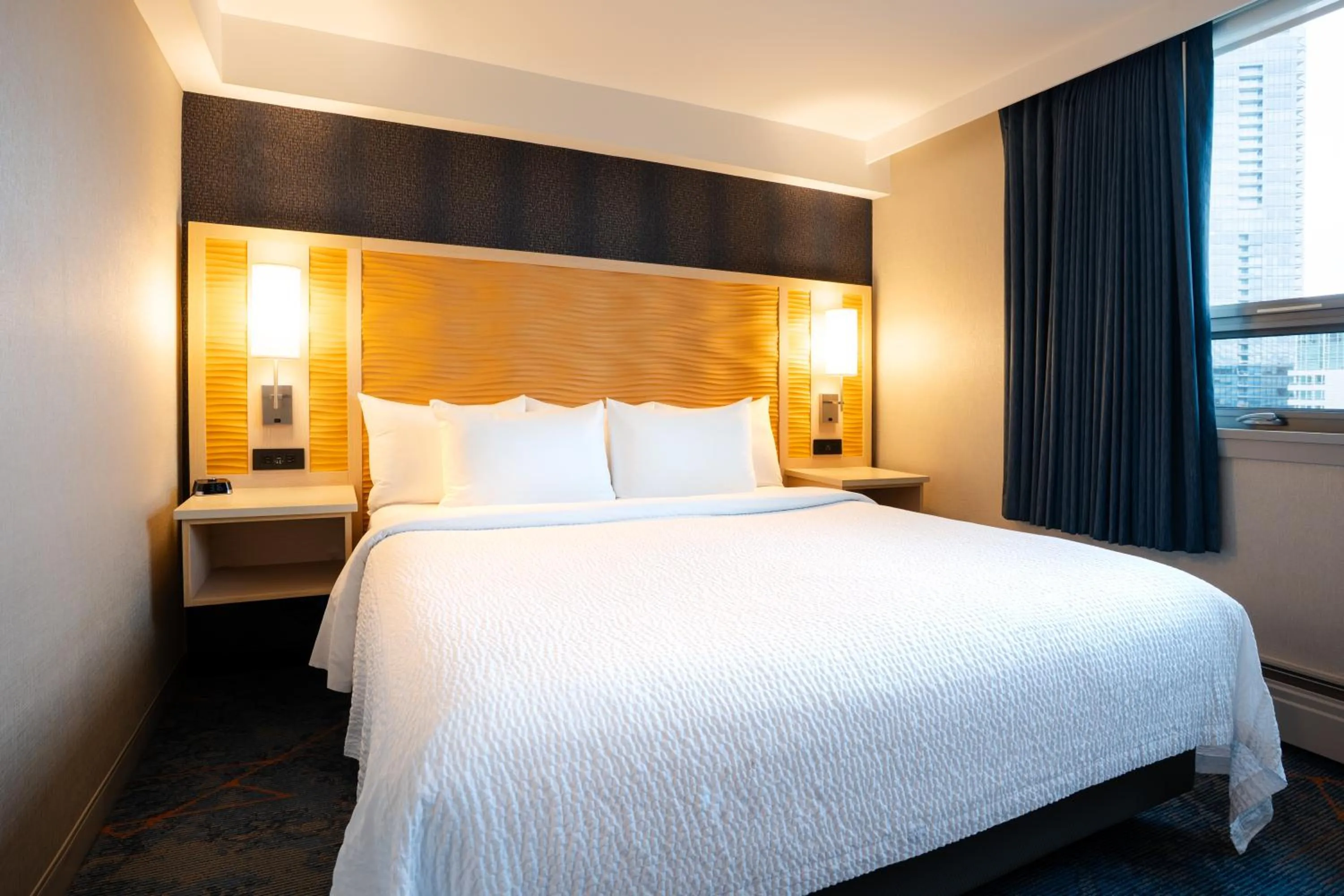 Bed in Blue Horizon Hotel