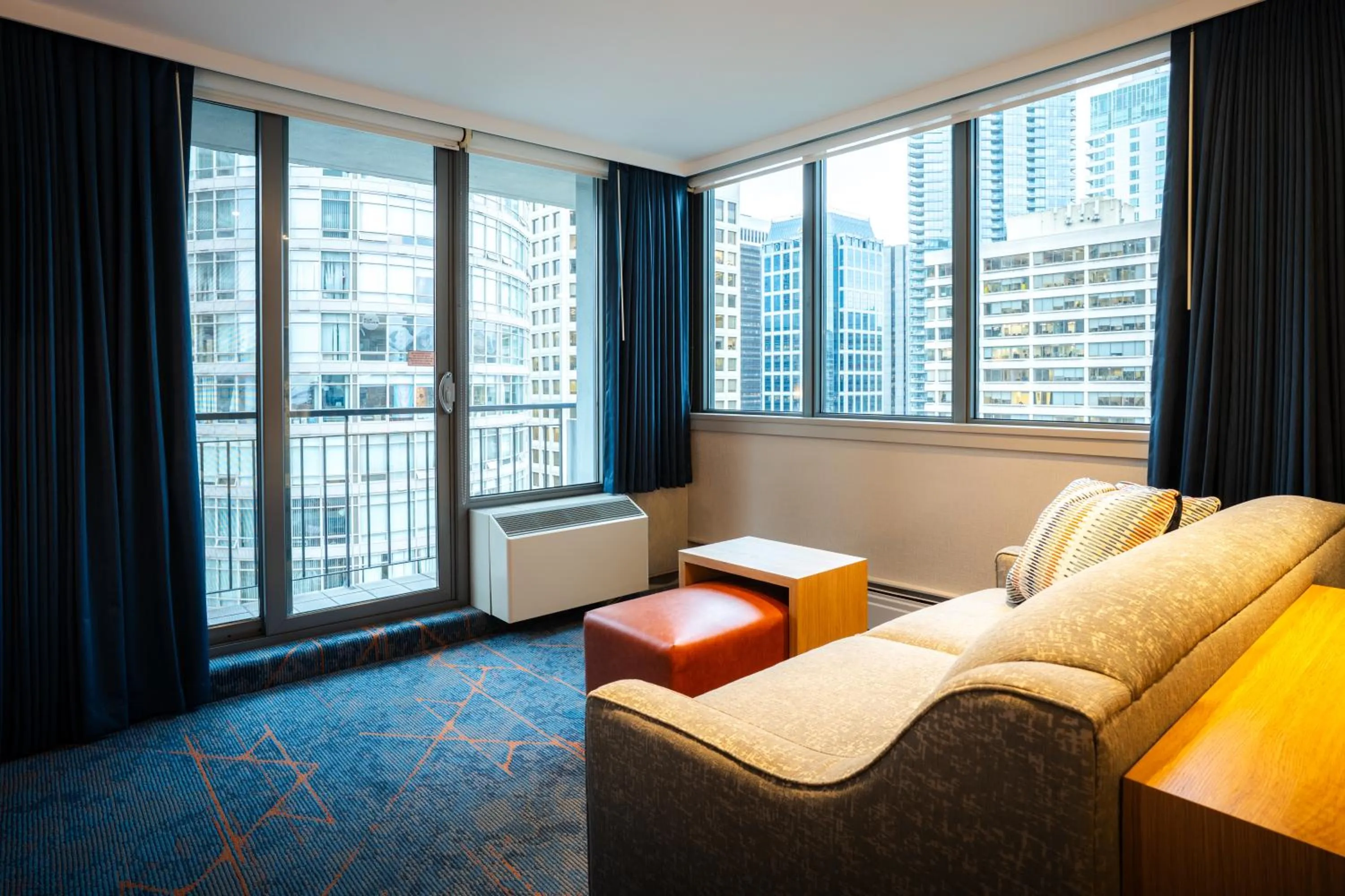 Seating area in Blue Horizon Hotel