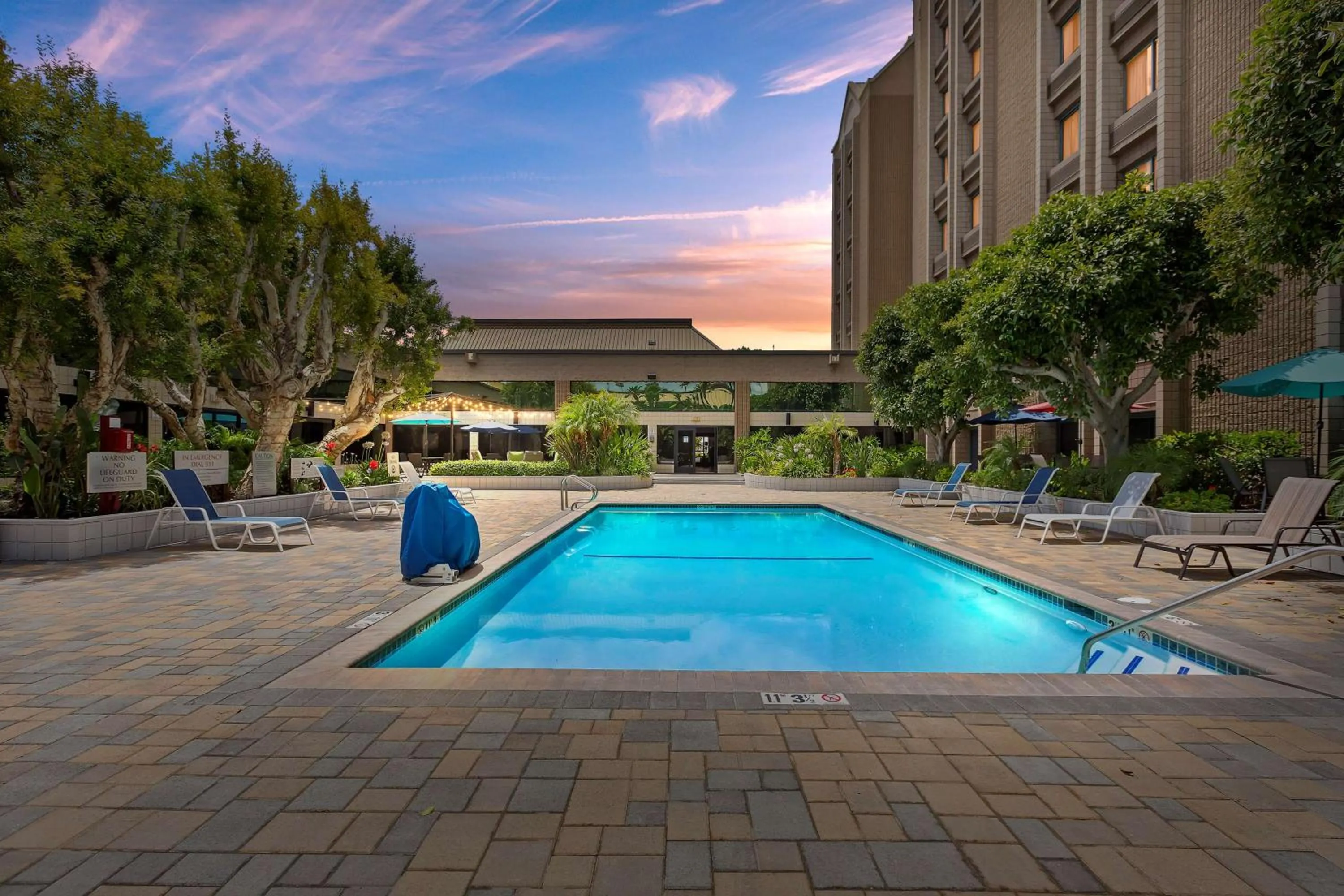Pool view in Doubletree by Hilton Whittier