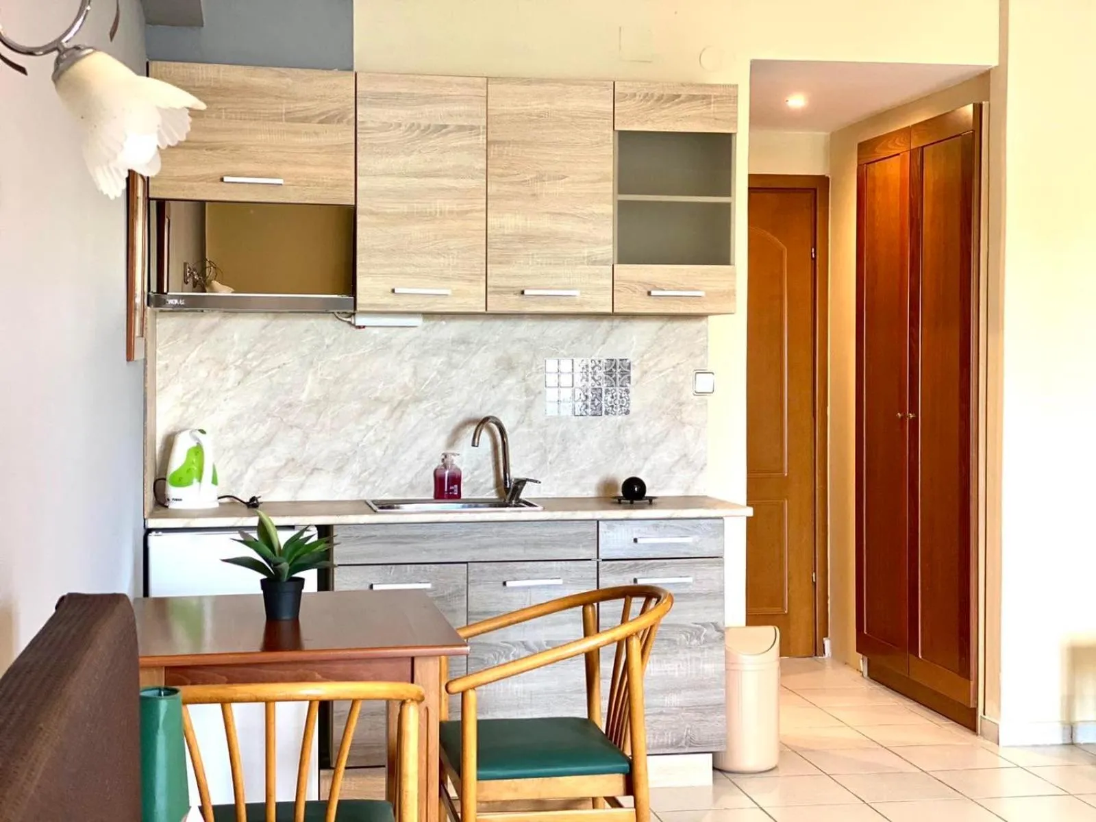 Kitchen or kitchenette in Thrassa Hotel