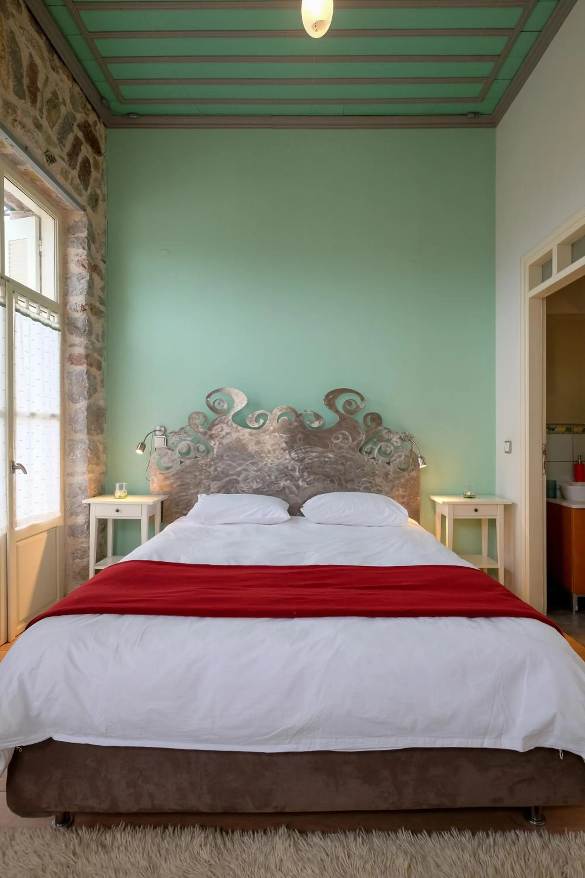 Bed in Kyriaki Guesthouse & Suites