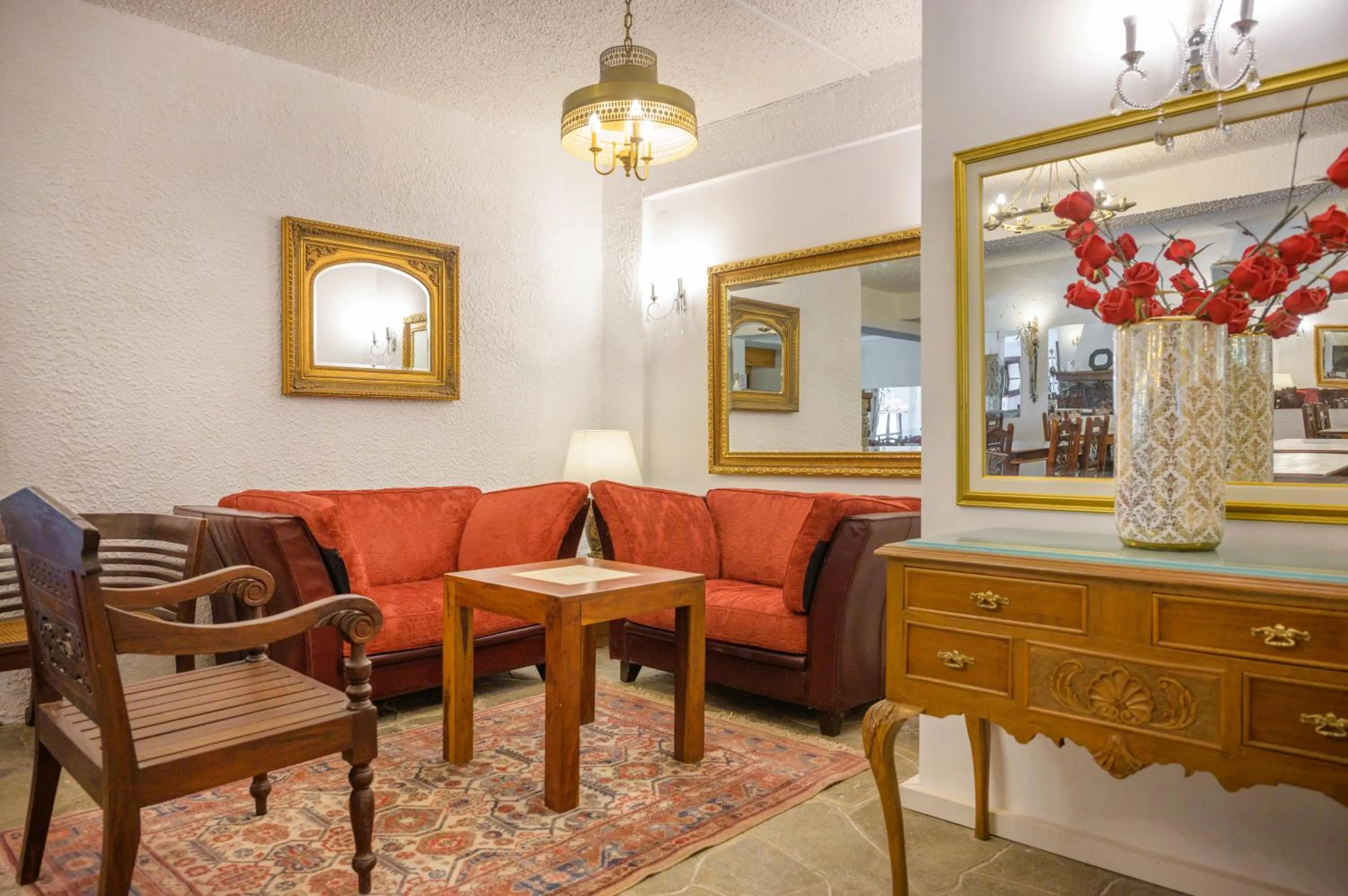 Seating area in Leandros Hotel