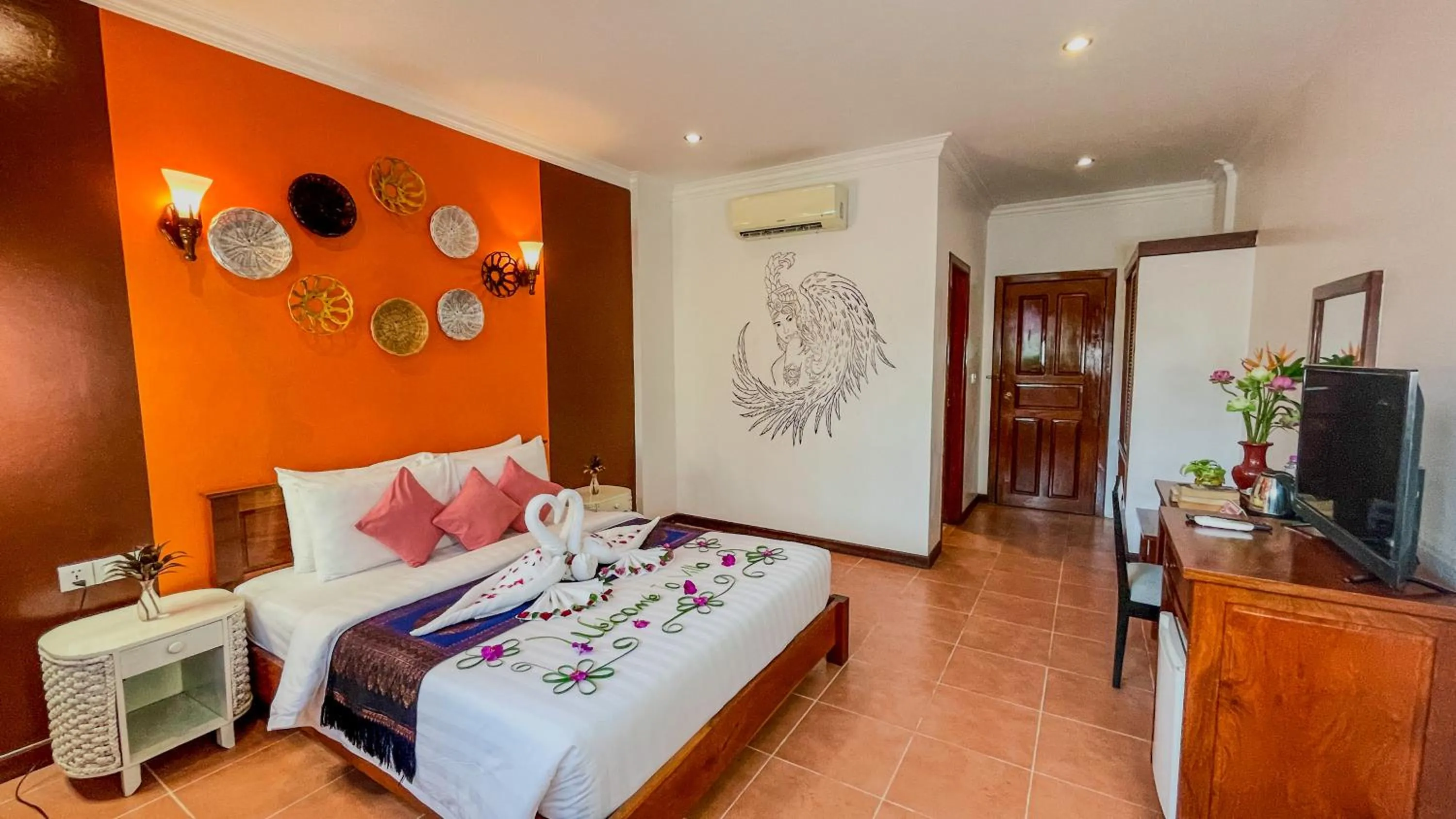 Bedroom, Bed in Villa Indochine d'Angkor