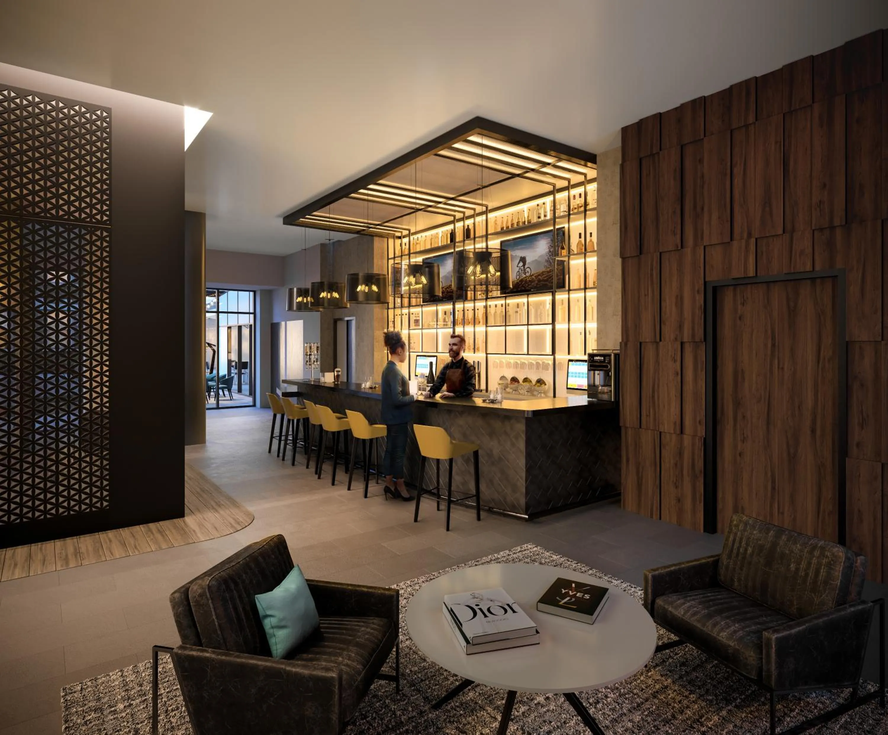 Lounge or bar in voco Times Square South New York by IHG