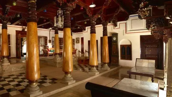 Lobby or reception in ChidambaraVilas, Chettinad - A Luxury Heritage Resort Hotel, Karaikudi Lobby or reception in ChidambaraVilas, Chettinad - A Luxury Heritage Resort Hotel, Karaikudi