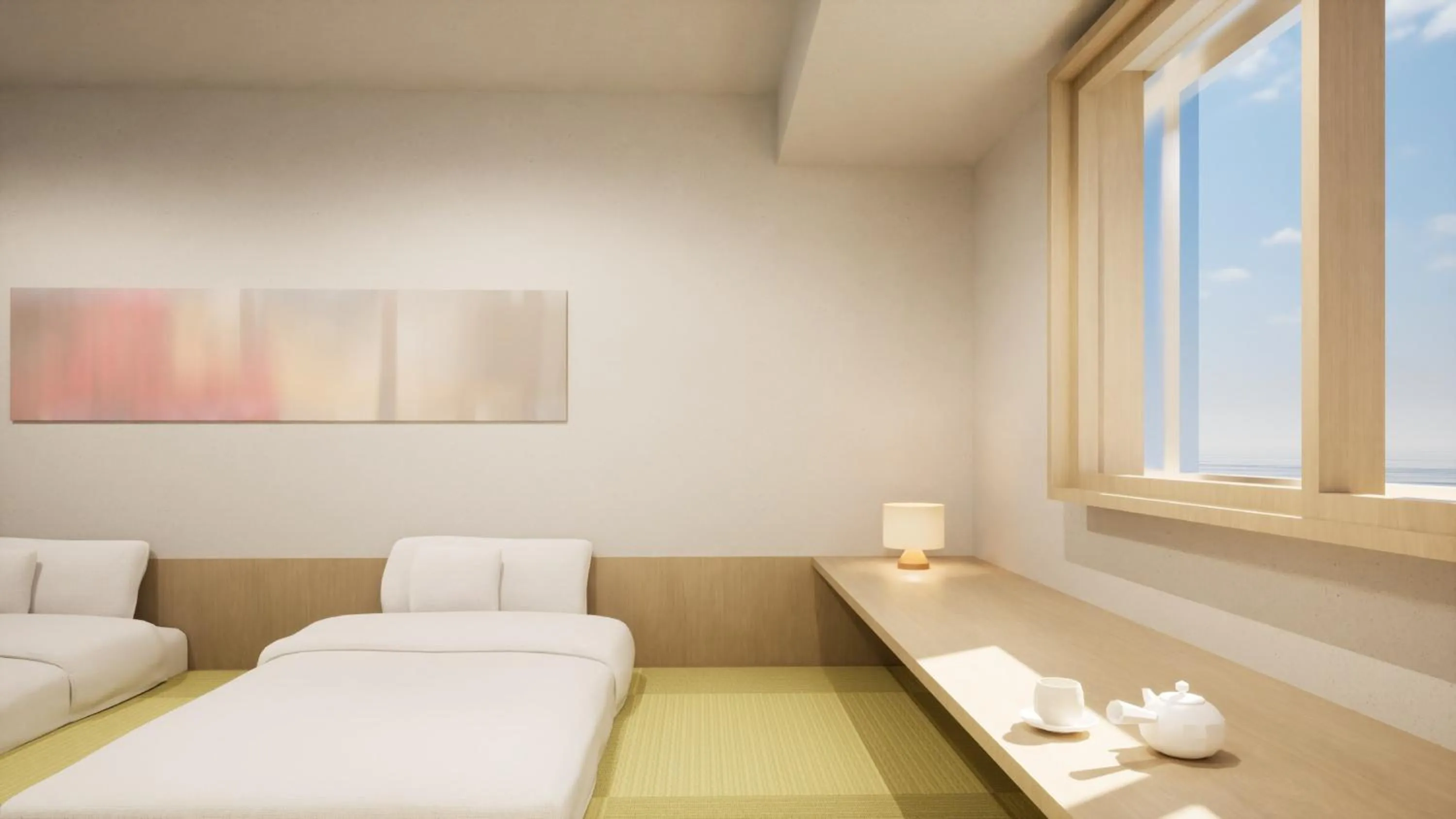 Bed in Yunohama Hotel