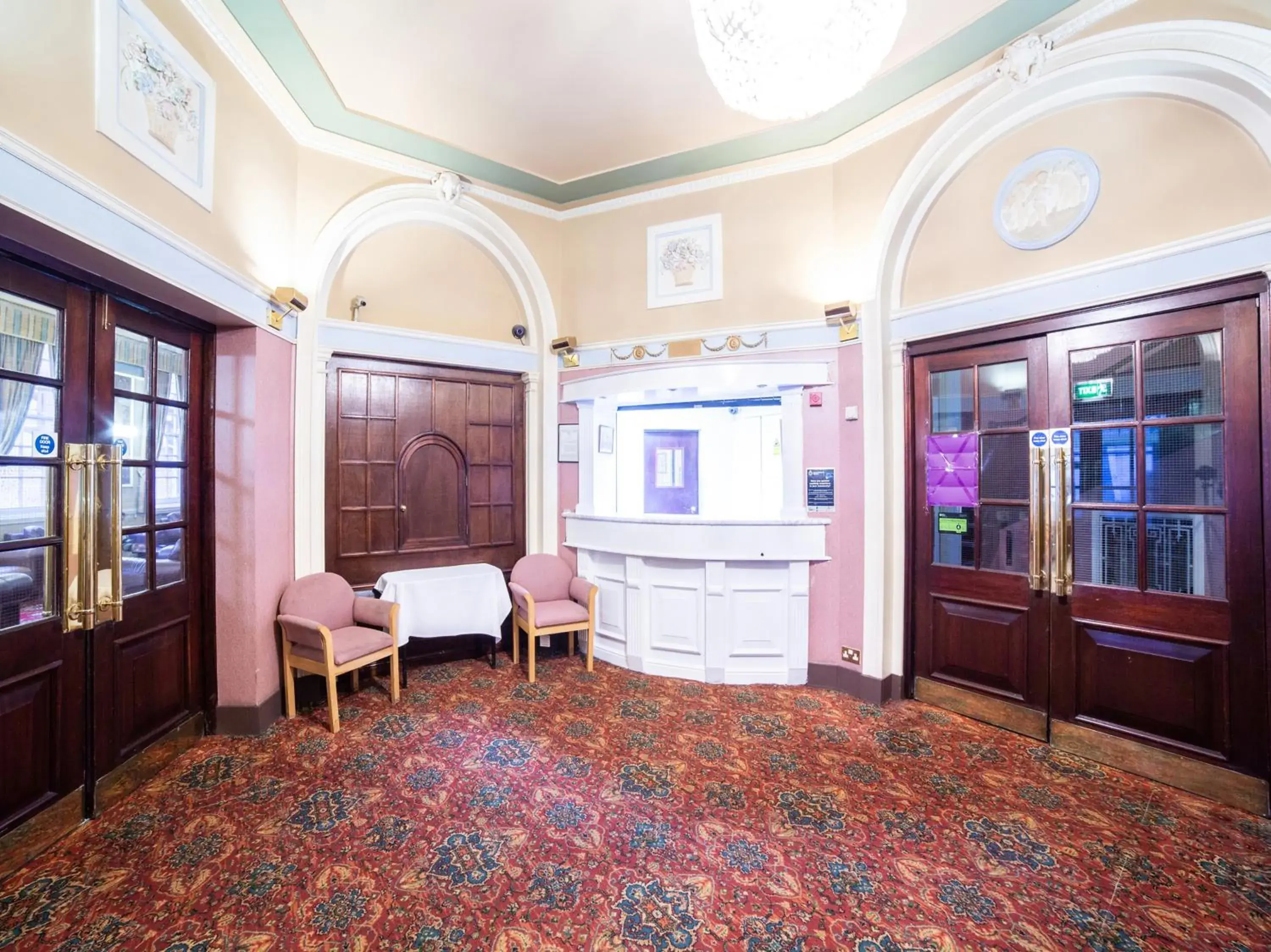 Lobby or reception in George Hotel, Burslem, Stoke-on-Trent