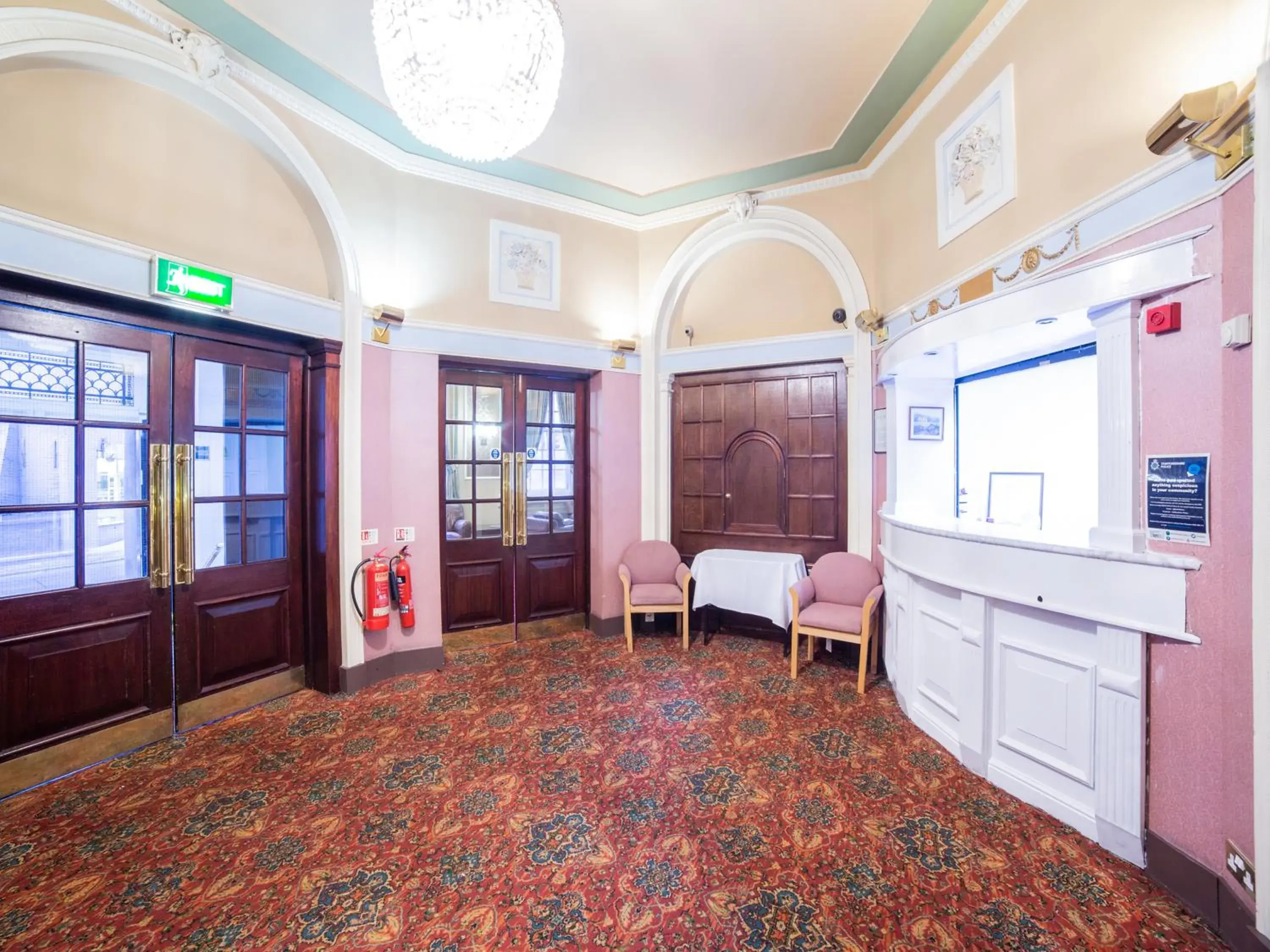 Lobby or reception in George Hotel, Burslem, Stoke-on-Trent