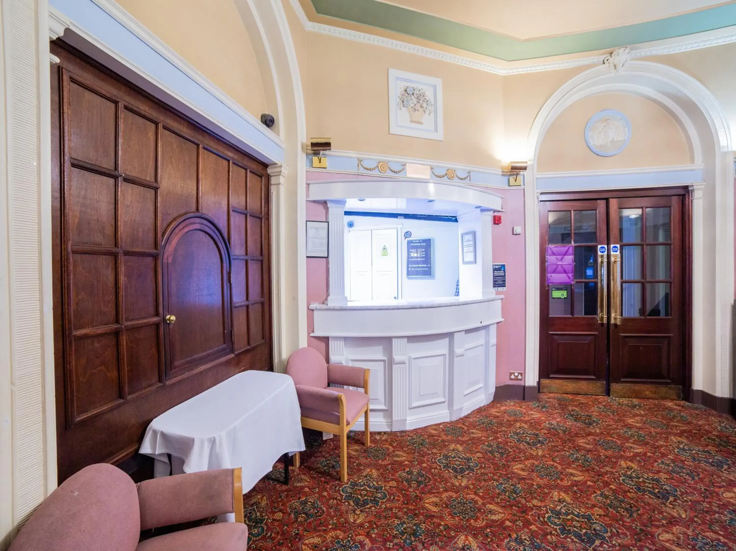 Lobby or reception in George Hotel, Burslem, Stoke-on-Trent