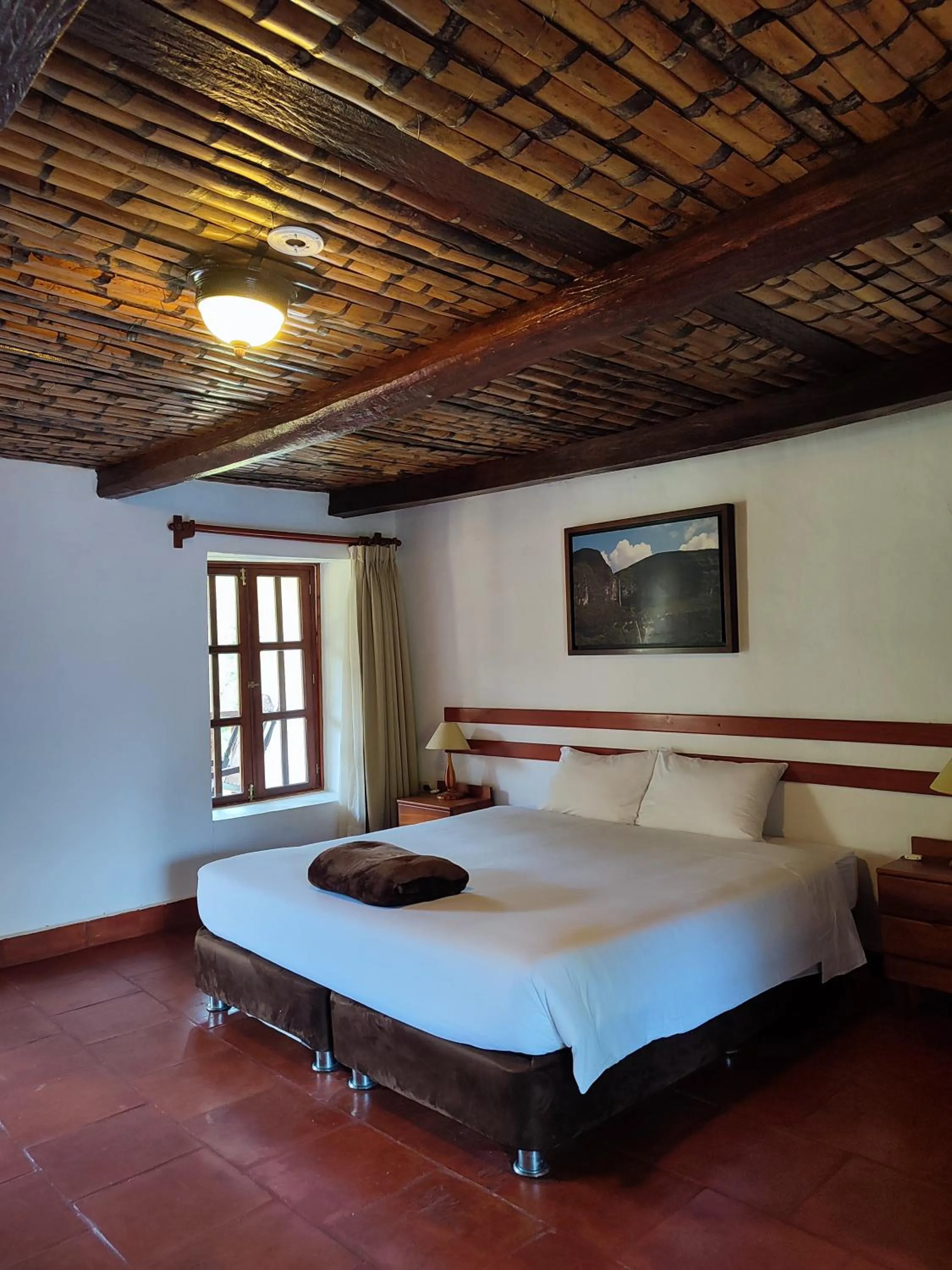 Bed in Hotel Fundo Achamaqui