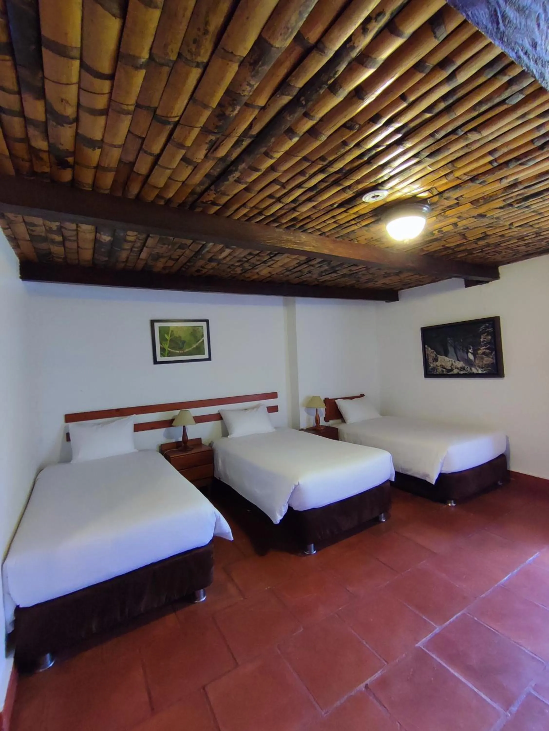Bed in Hotel Fundo Achamaqui