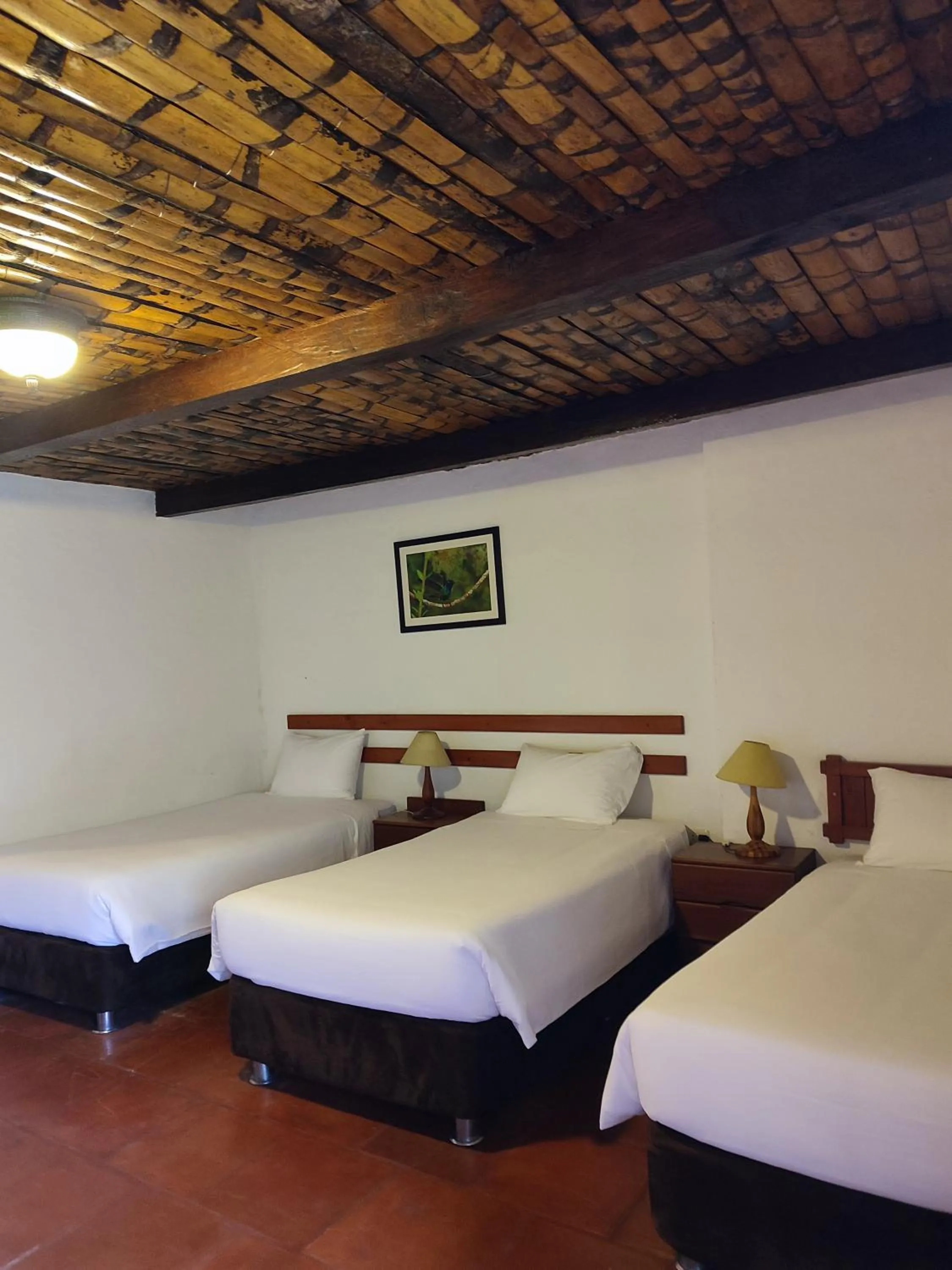 Bed in Hotel Fundo Achamaqui