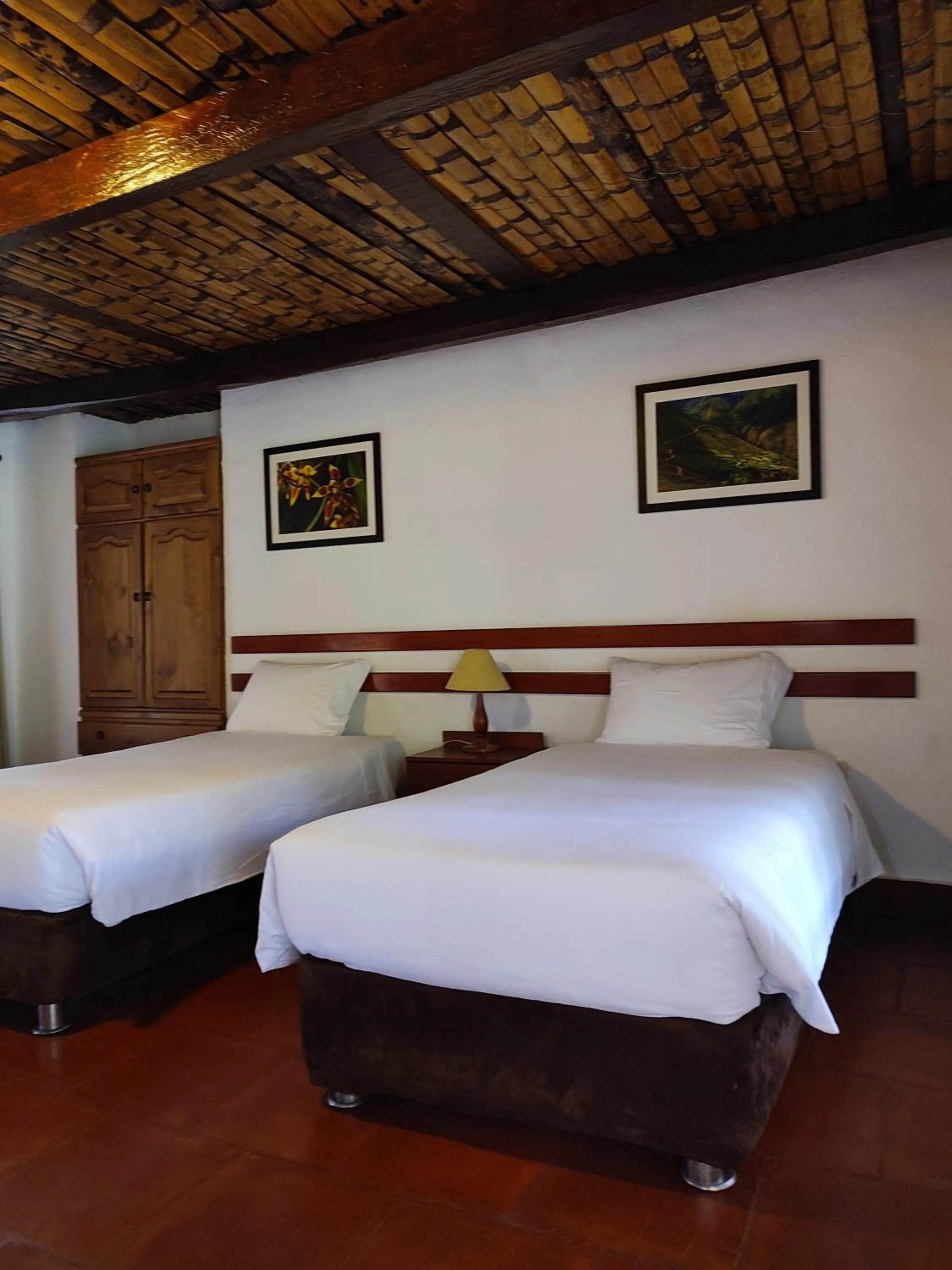 Bed in Hotel Fundo Achamaqui