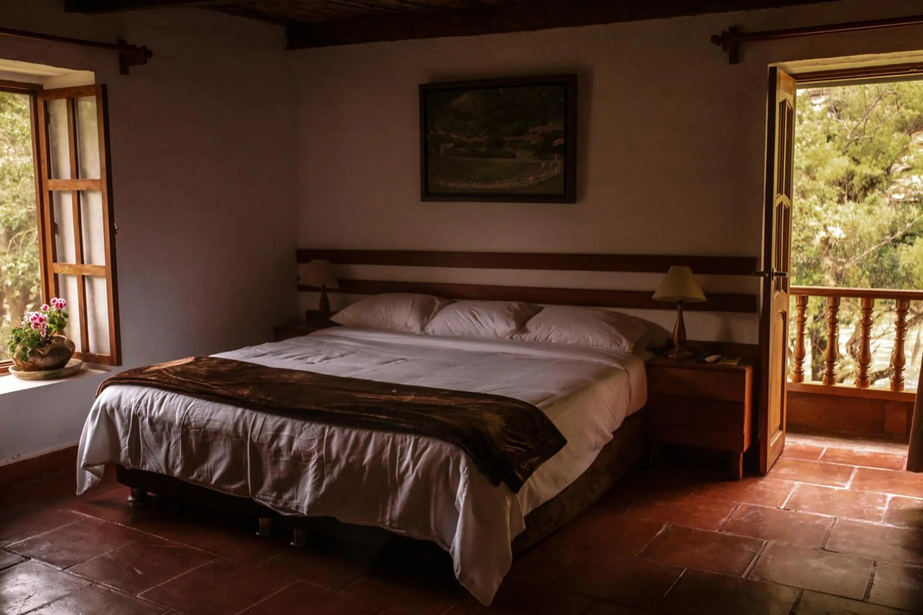 Bed in Hotel Fundo Achamaqui