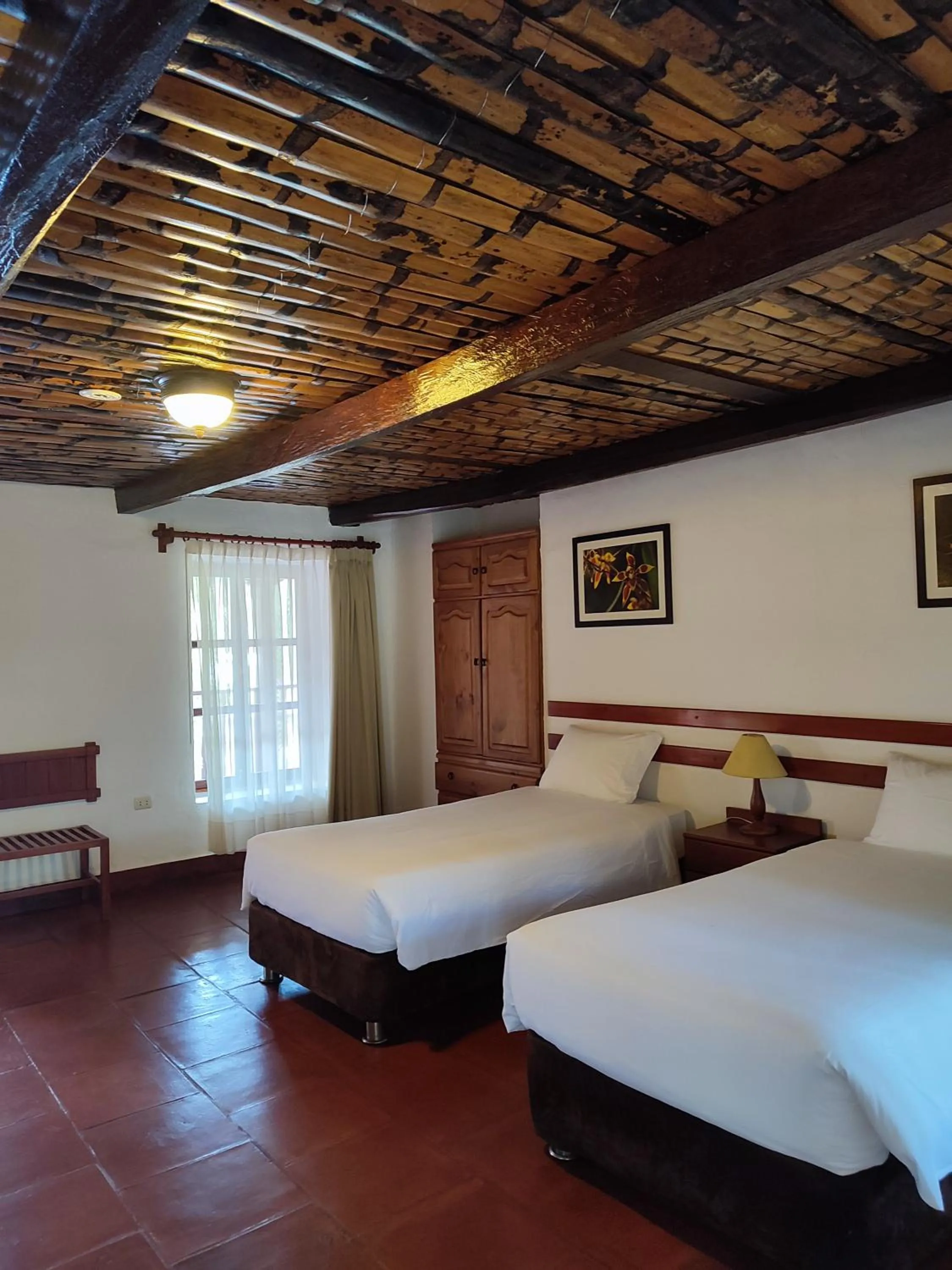 Bed in Hotel Fundo Achamaqui
