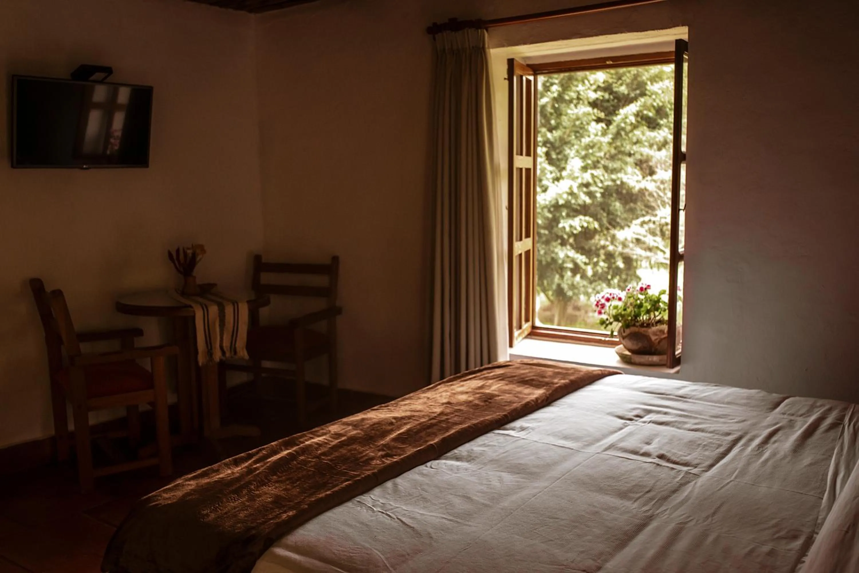 Bed in Hotel Fundo Achamaqui