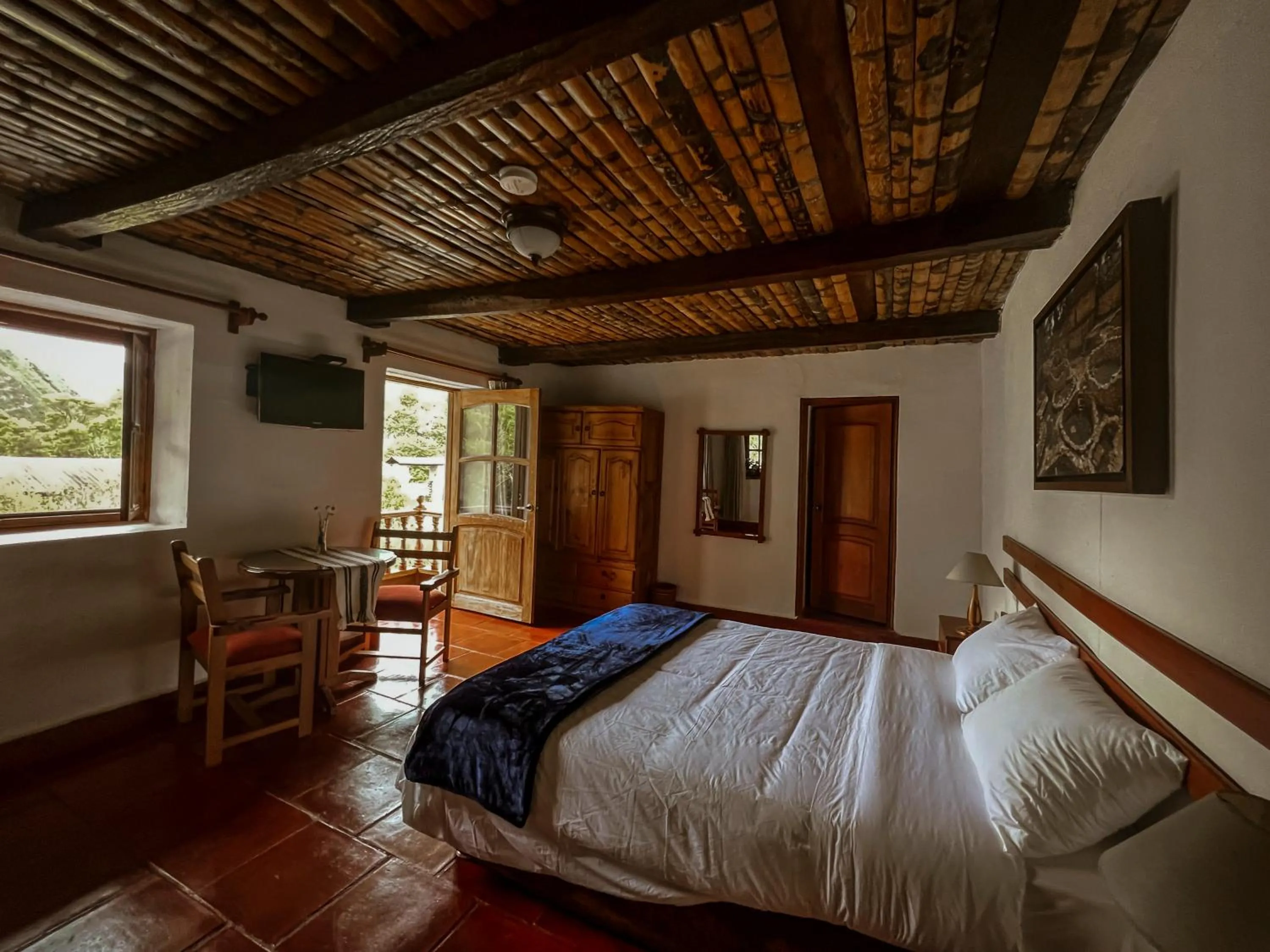 Bed in Hotel Fundo Achamaqui