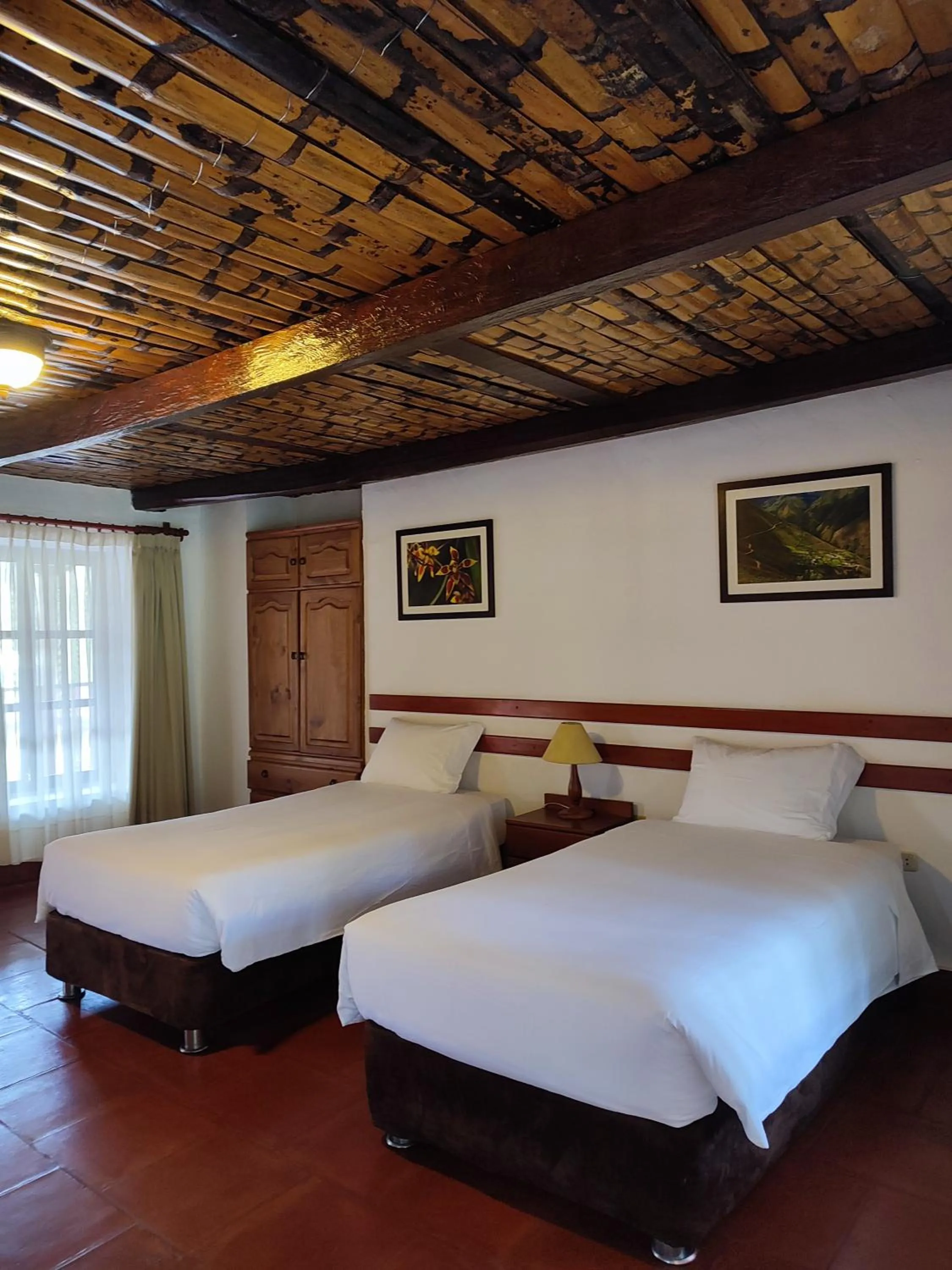 Bed in Hotel Fundo Achamaqui