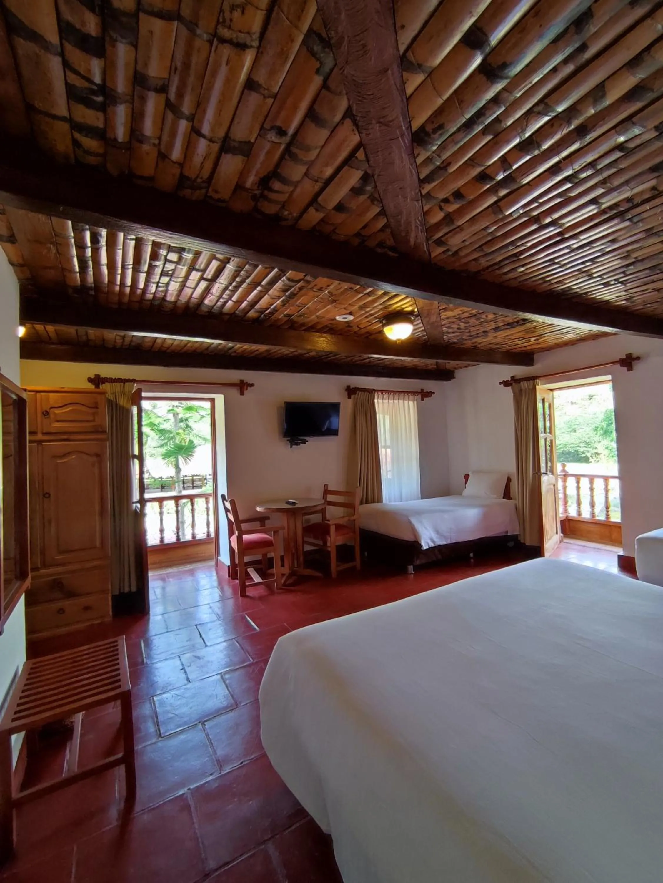 Bed in Hotel Fundo Achamaqui