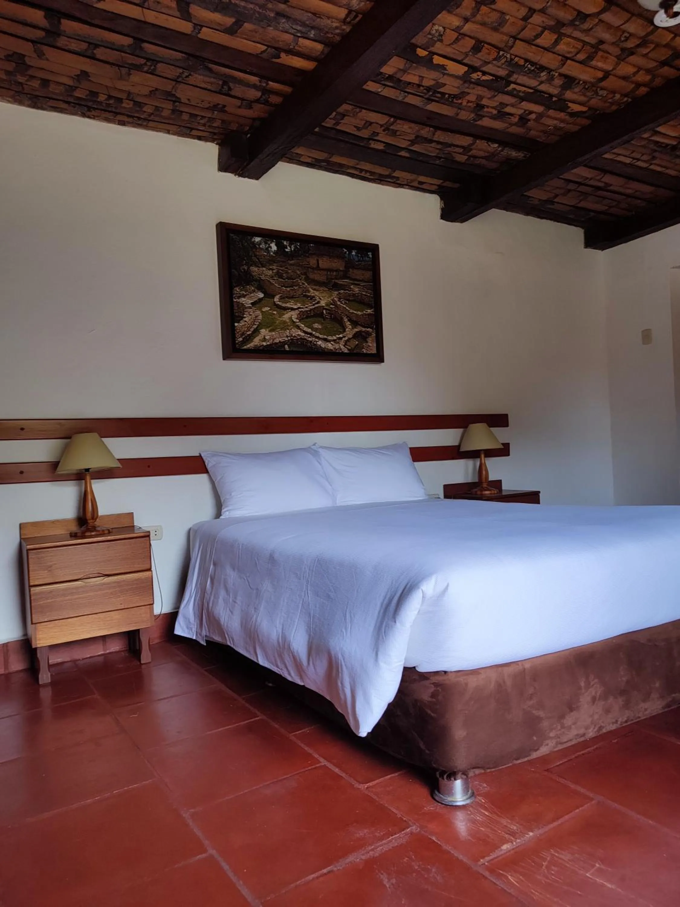 Bed in Hotel Fundo Achamaqui
