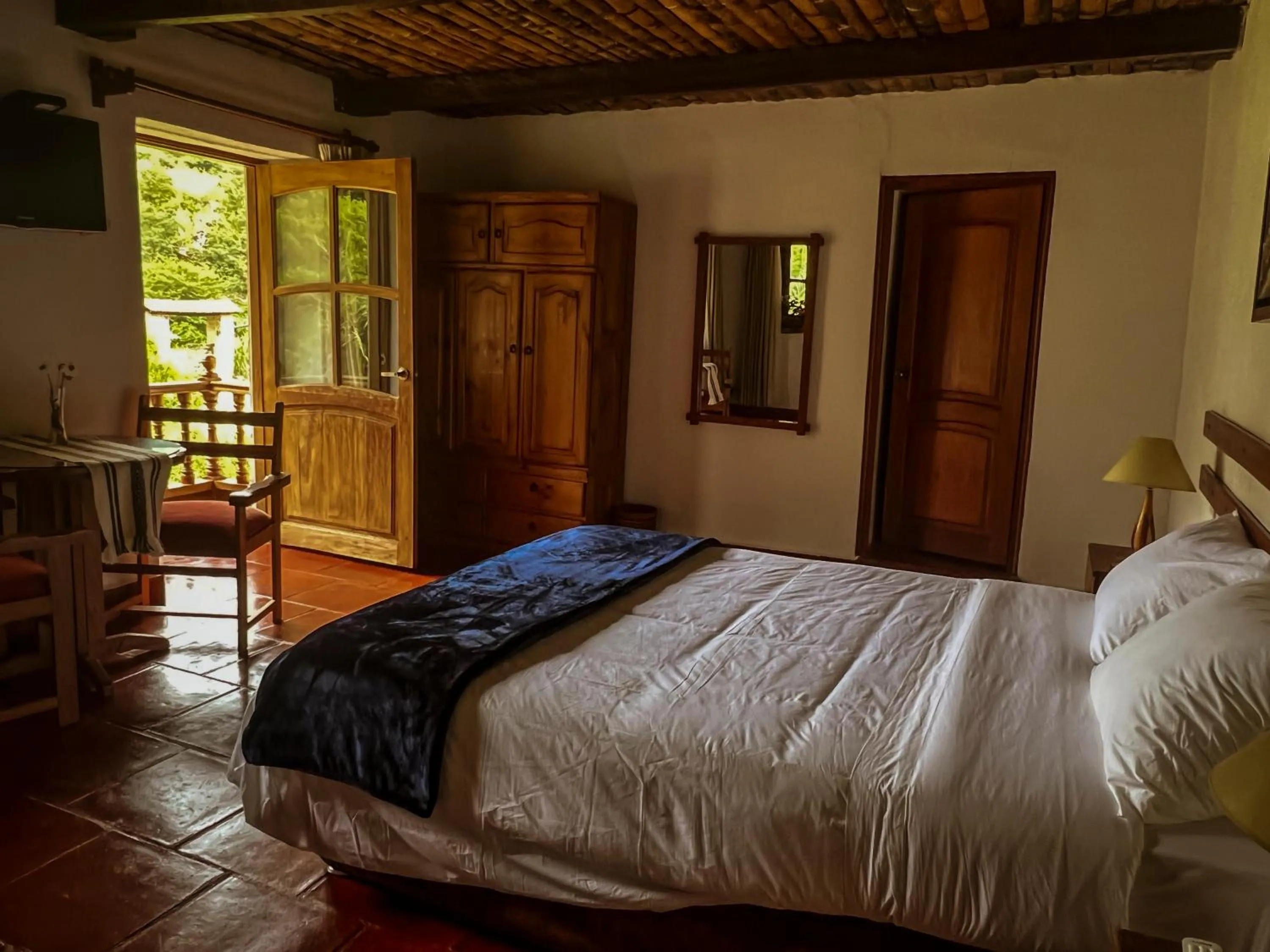 Bed in Hotel Fundo Achamaqui