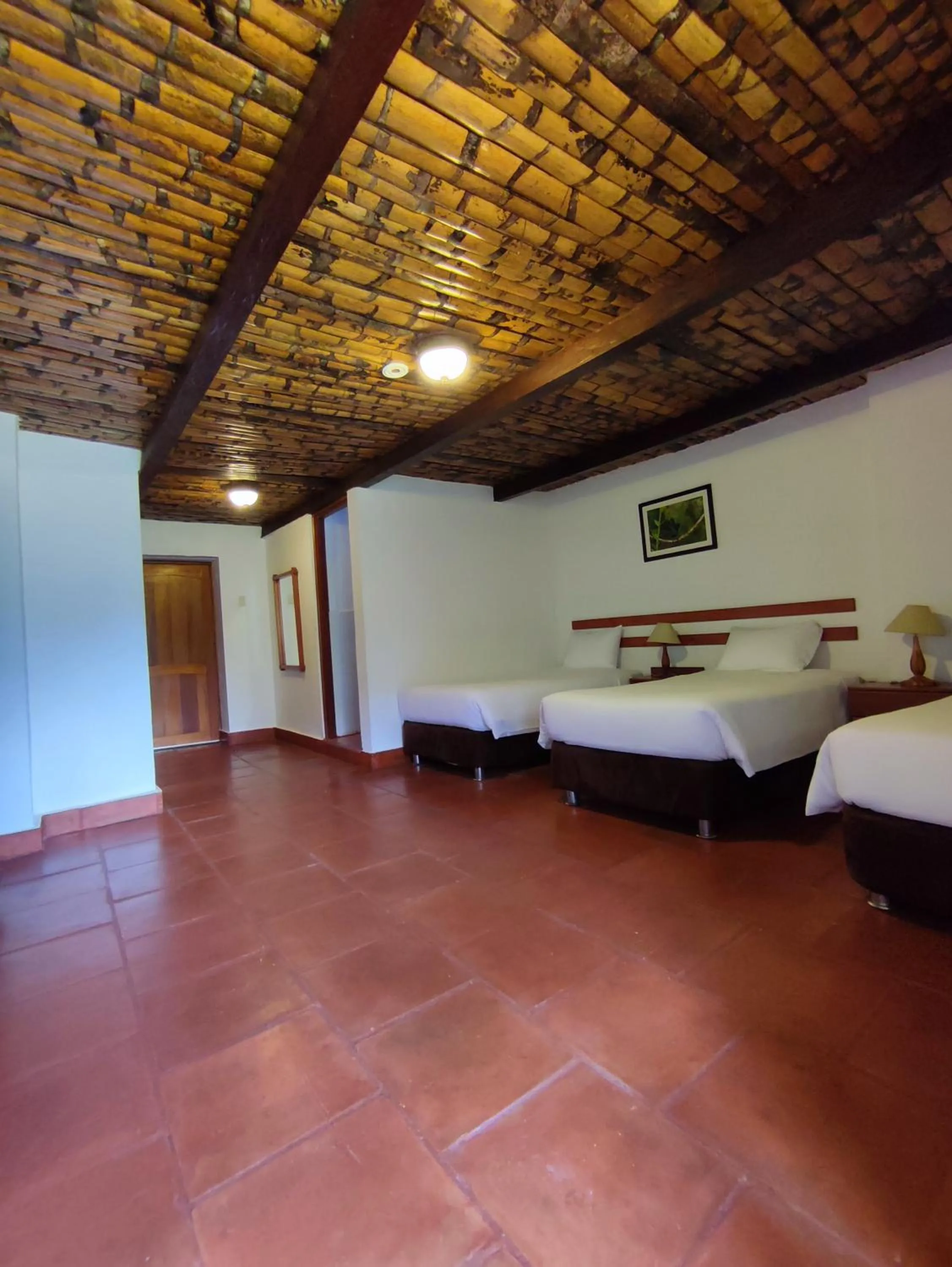 Bed in Hotel Fundo Achamaqui