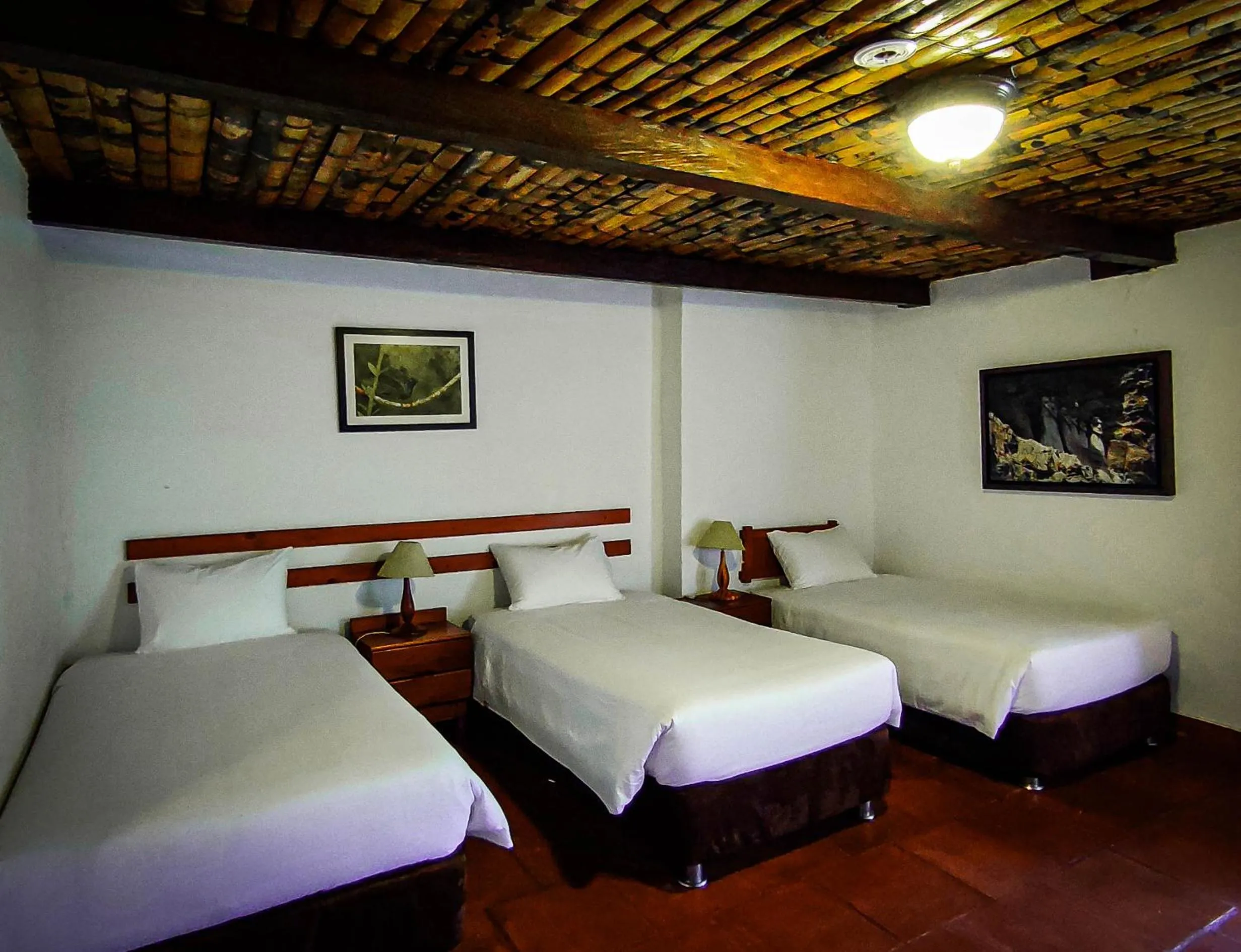 Bed in Hotel Fundo Achamaqui