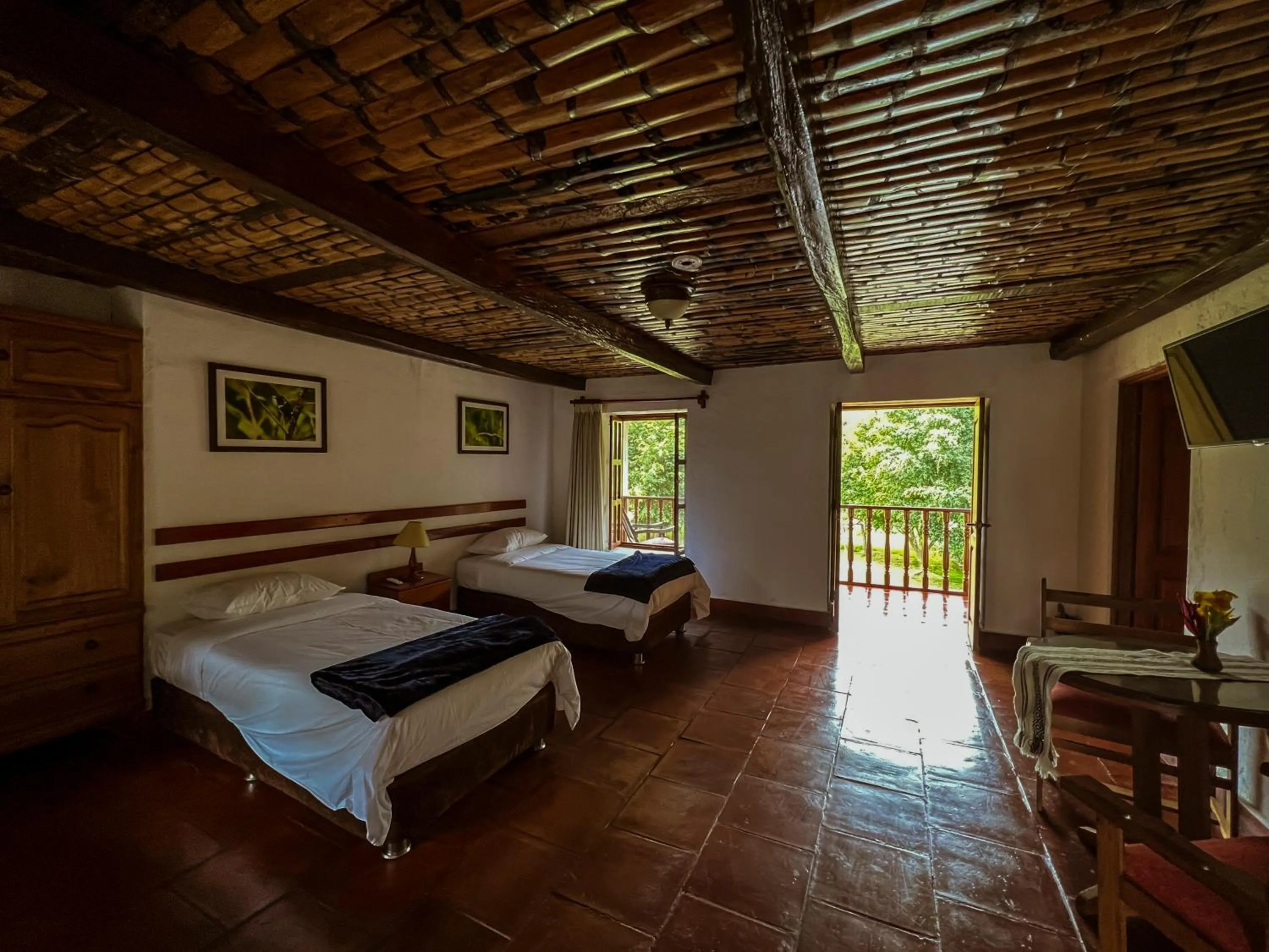 Bed in Hotel Fundo Achamaqui