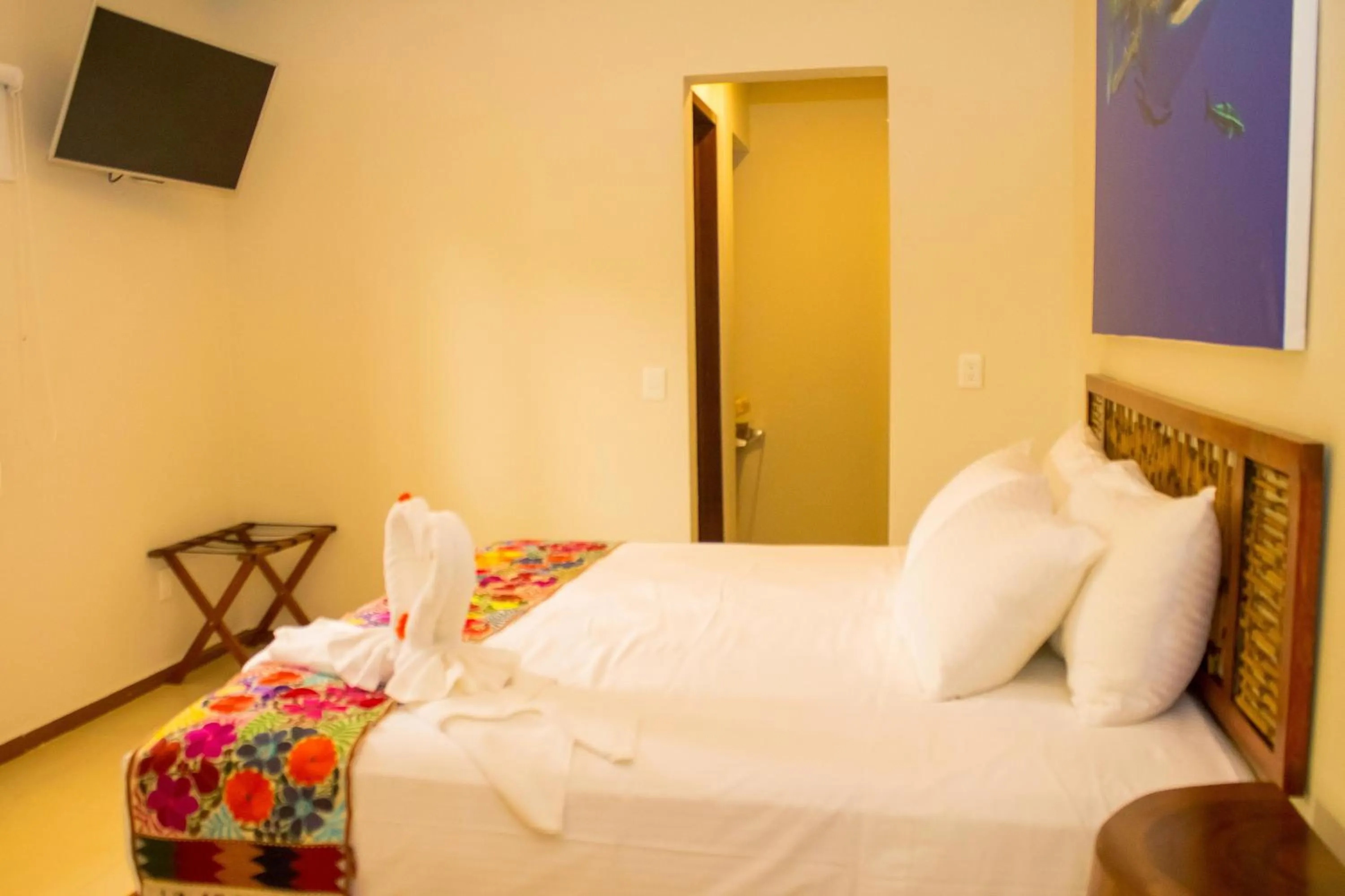 Bed in Hotel Azul Maya