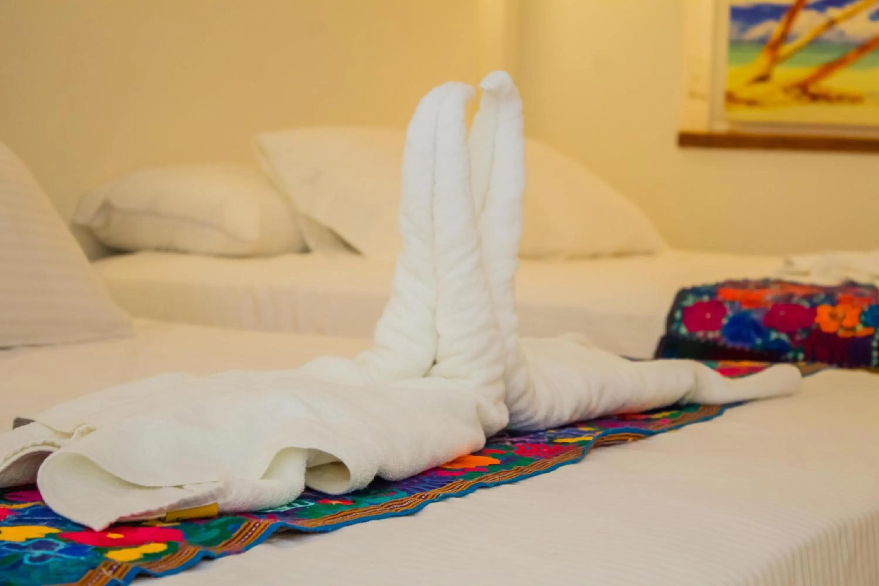 Bed in Hotel Azul Maya