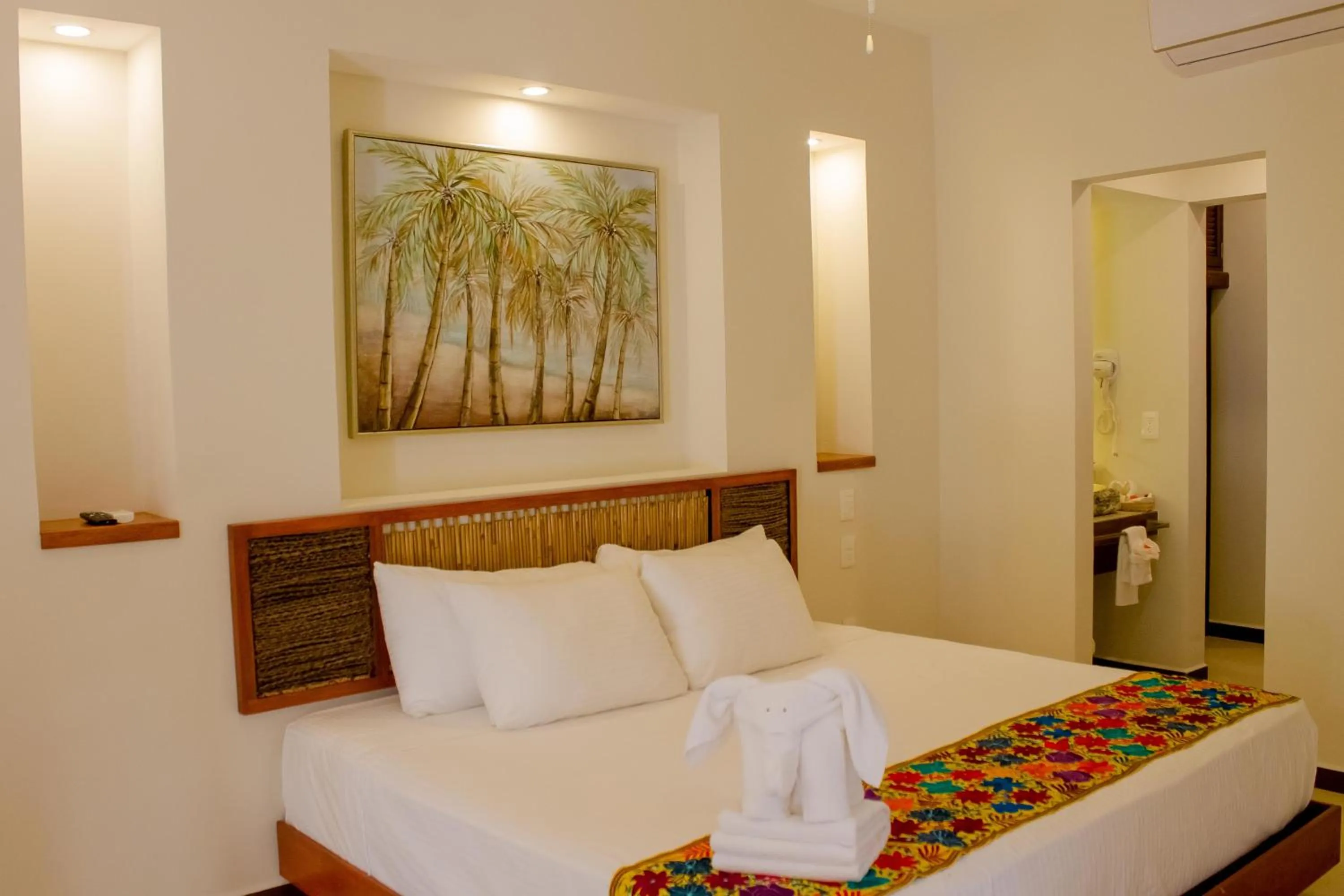 Bed in Hotel Azul Maya