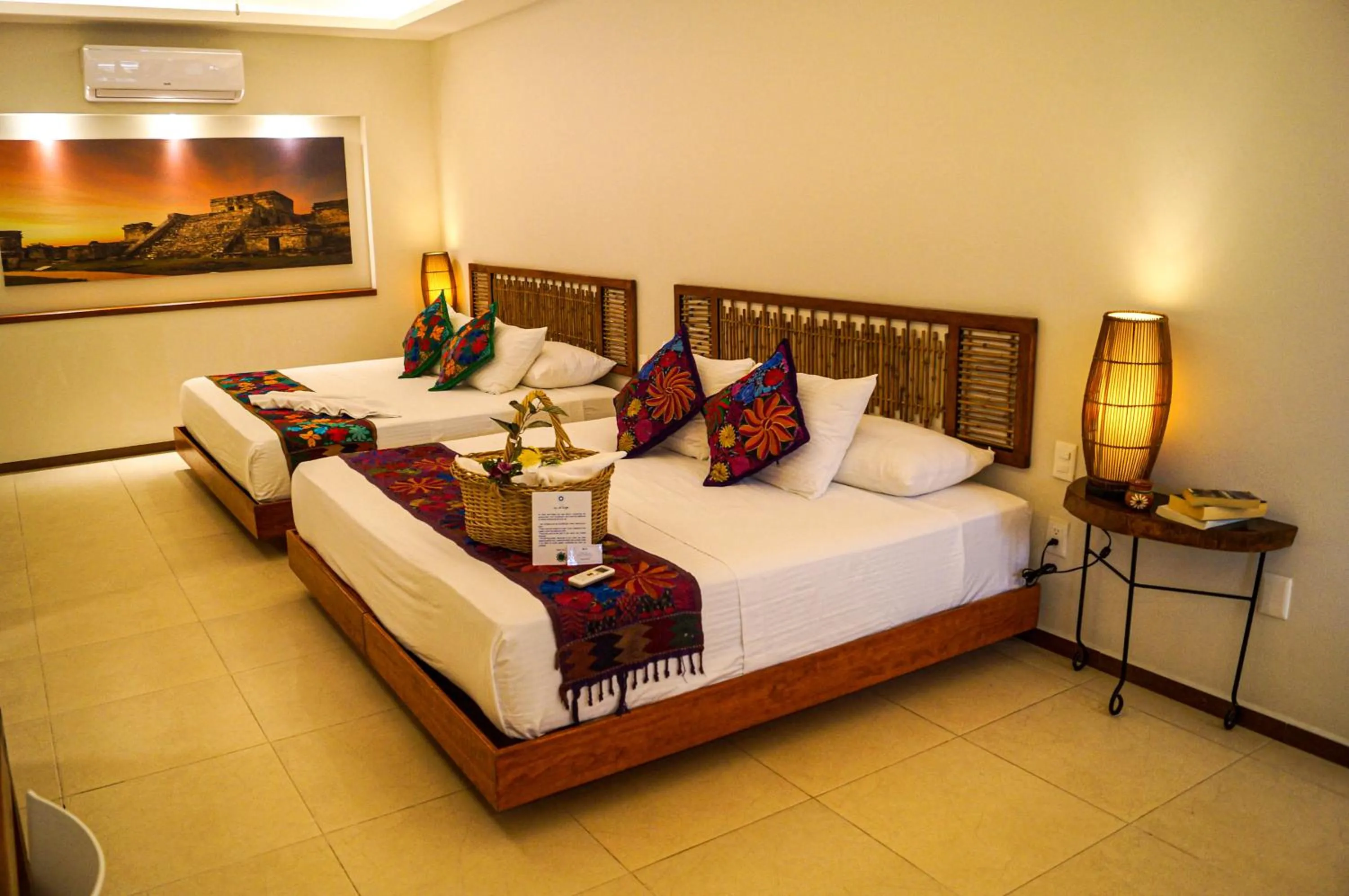 Bed in Hotel Azul Maya